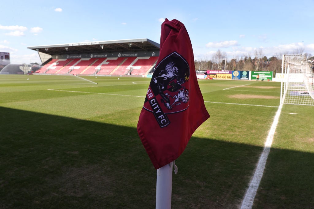 Exeter City confirmed a small part of the stadium was damaged by the fire