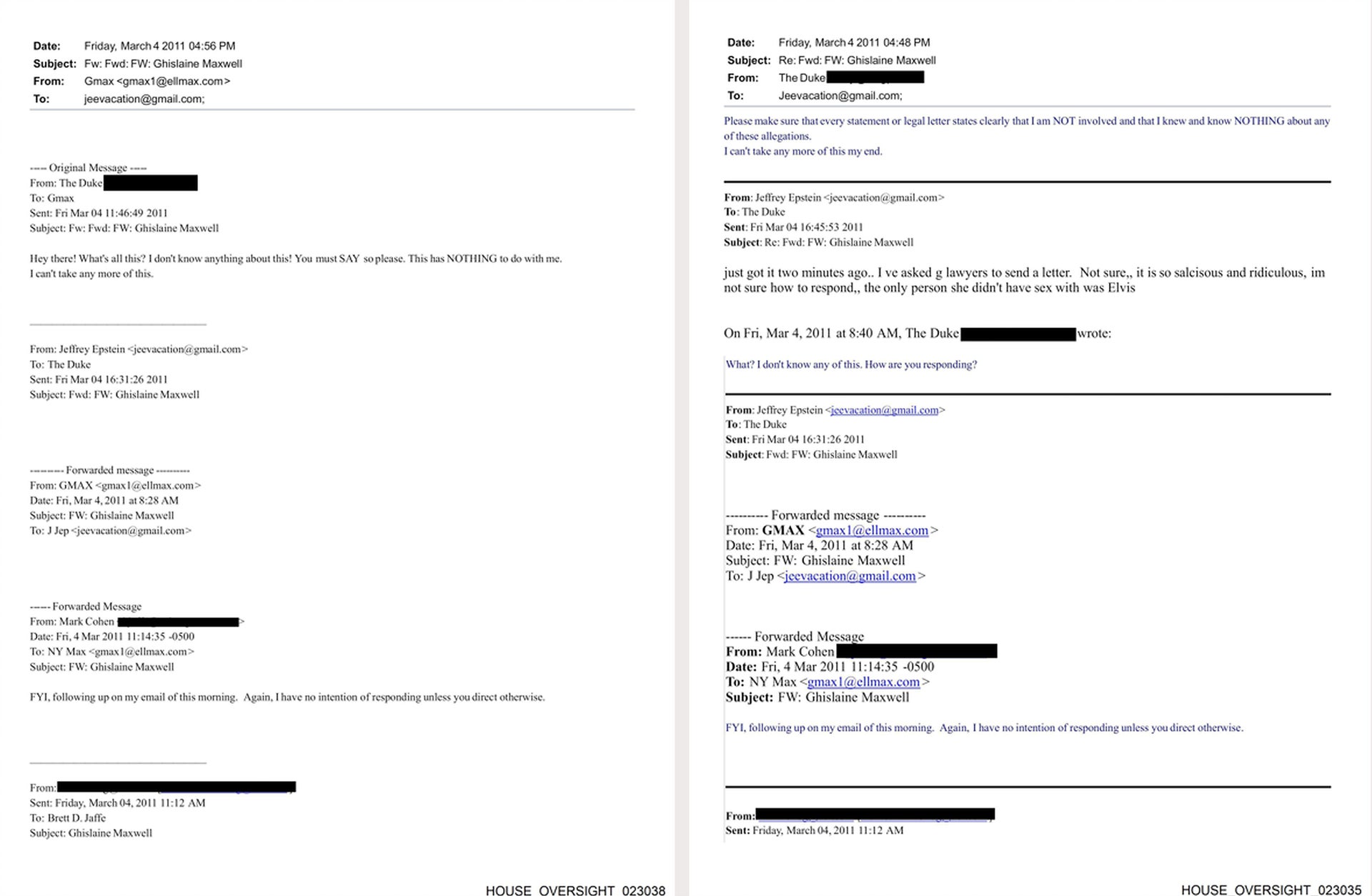 Emails between Epstein, Maxwell and Andrew have been published