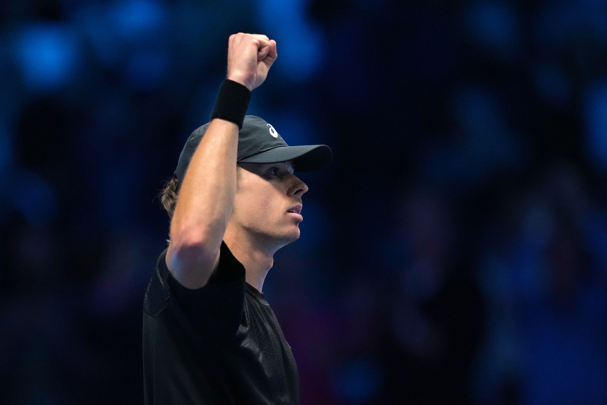 De Minaur appeared stunned by the win in Turin's Inalpi Arena, his first top-10 victory of the season outside team events
