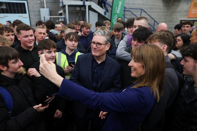 <p>Rachel Reeves and the prime ministers on a visit to Wales on Thursday</p>