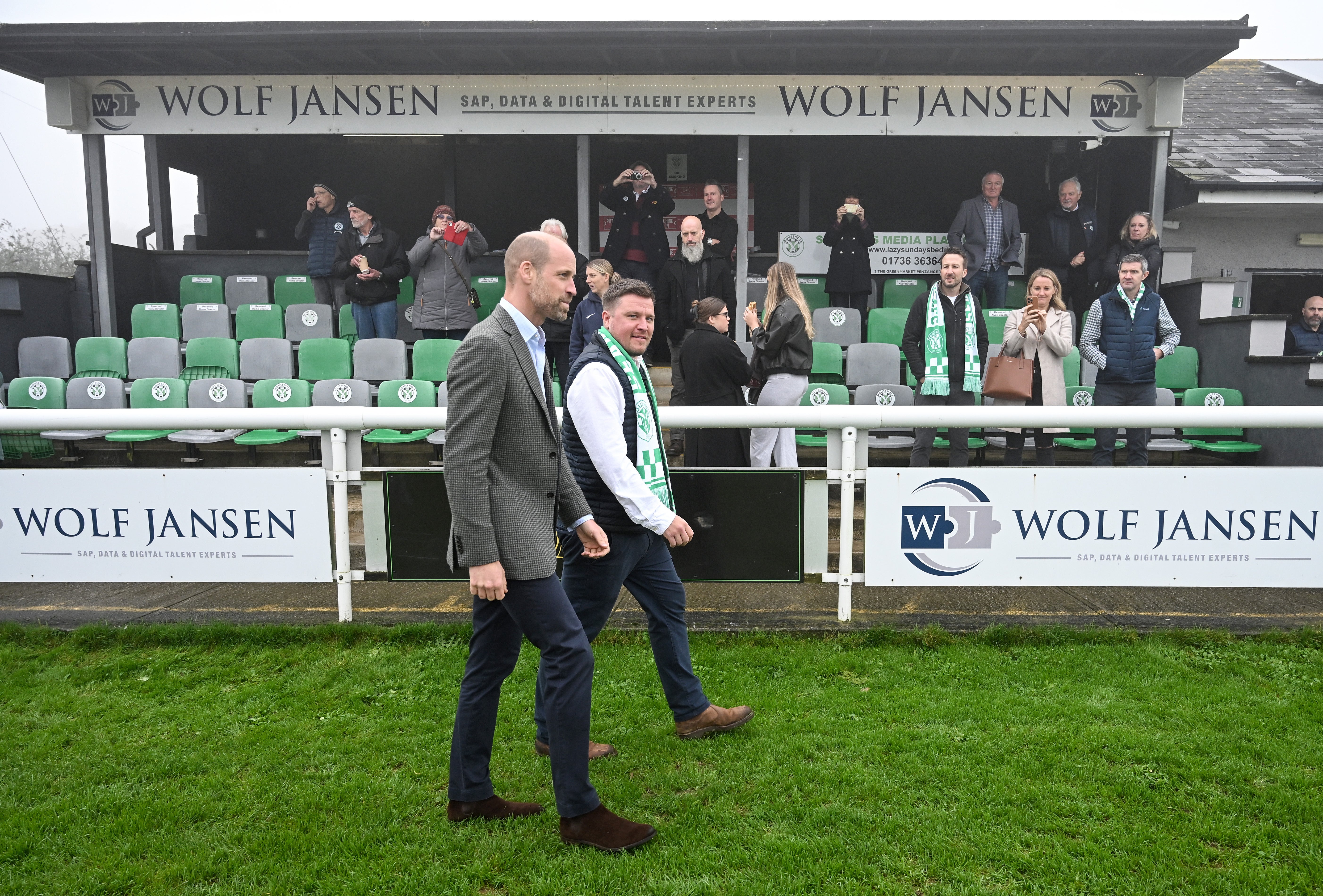 The Prince of Wales, known as the Duke of Cornwall while in Cornwall, visited Mousehole AFC