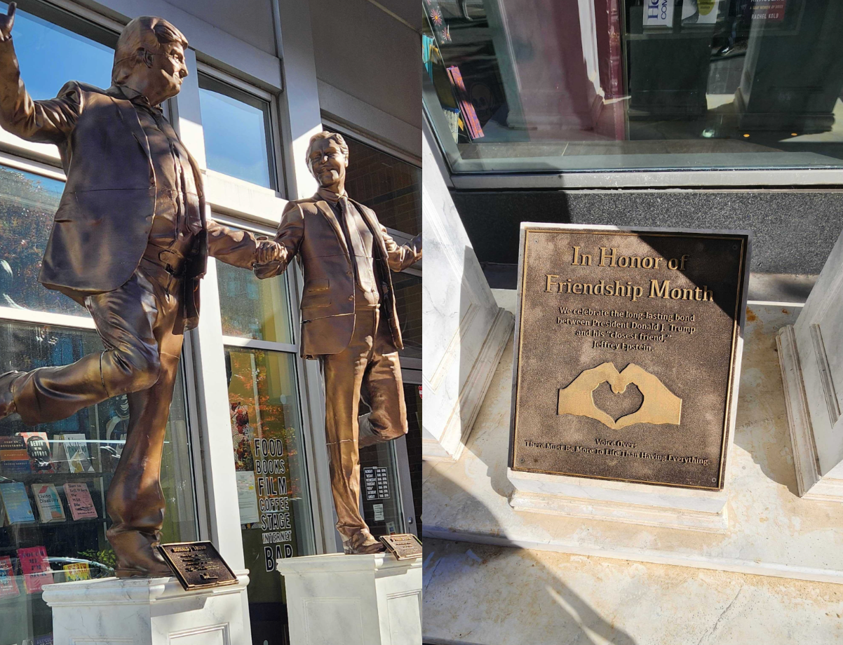The statue, which drew national attention after being removed from the National Mall, has popped up yet again, this time outside the Busboys and Poets restaurant in the U Street Corridor Thursday