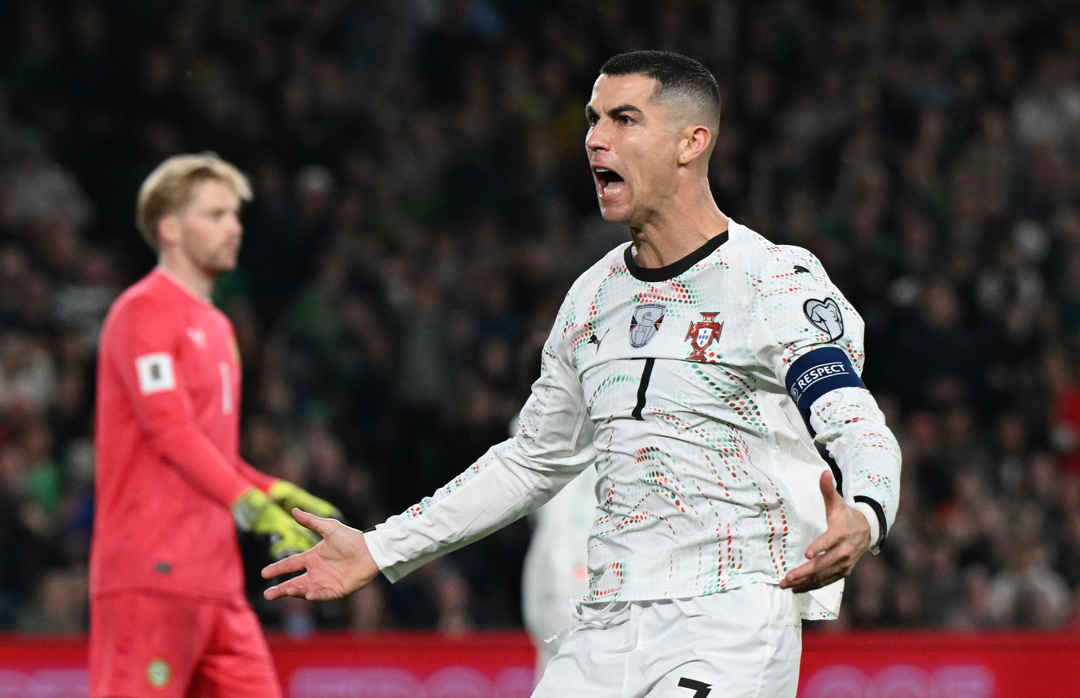 Cristiano Ronaldo was sent off against Ireland
