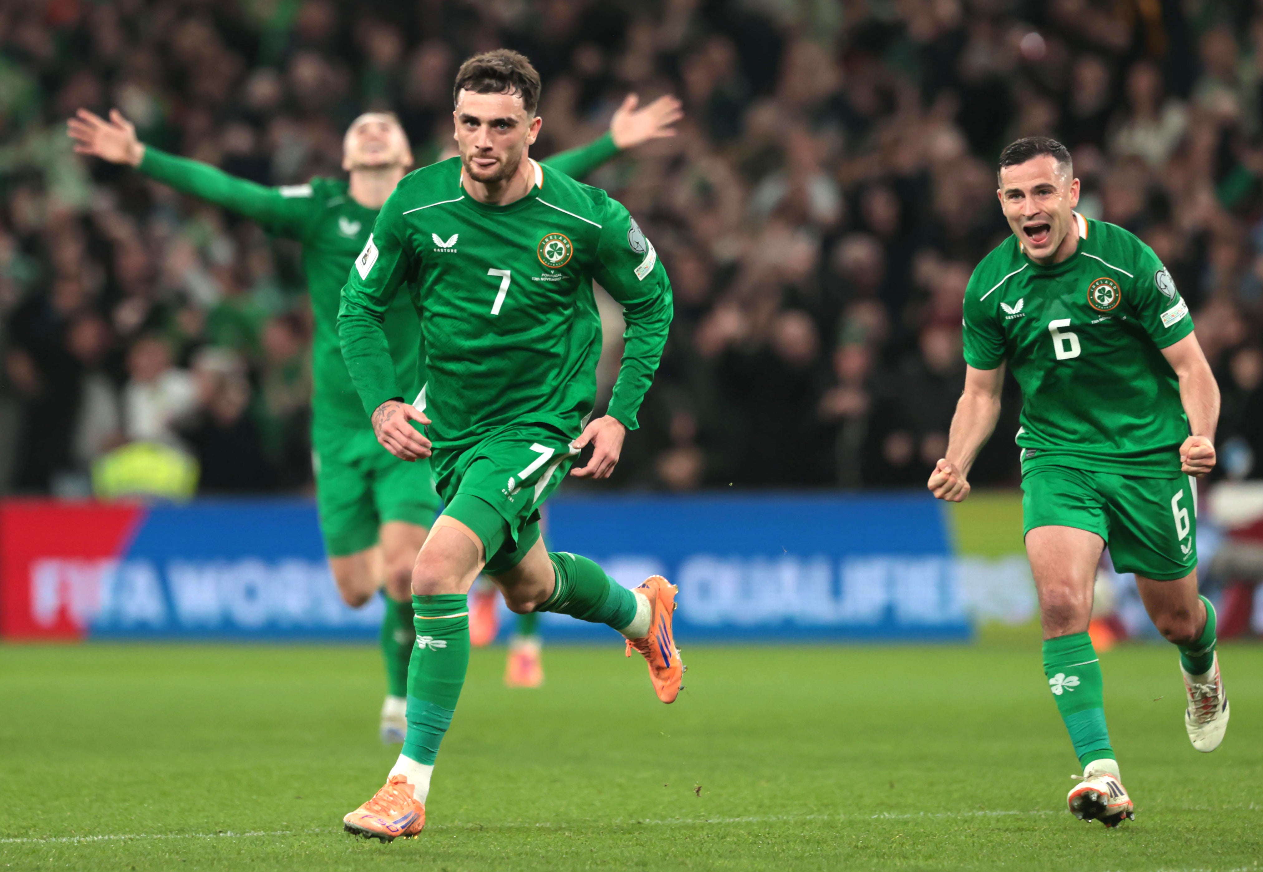 Troy Parrott scored twice as Ireland stunned Portugal in Dublin