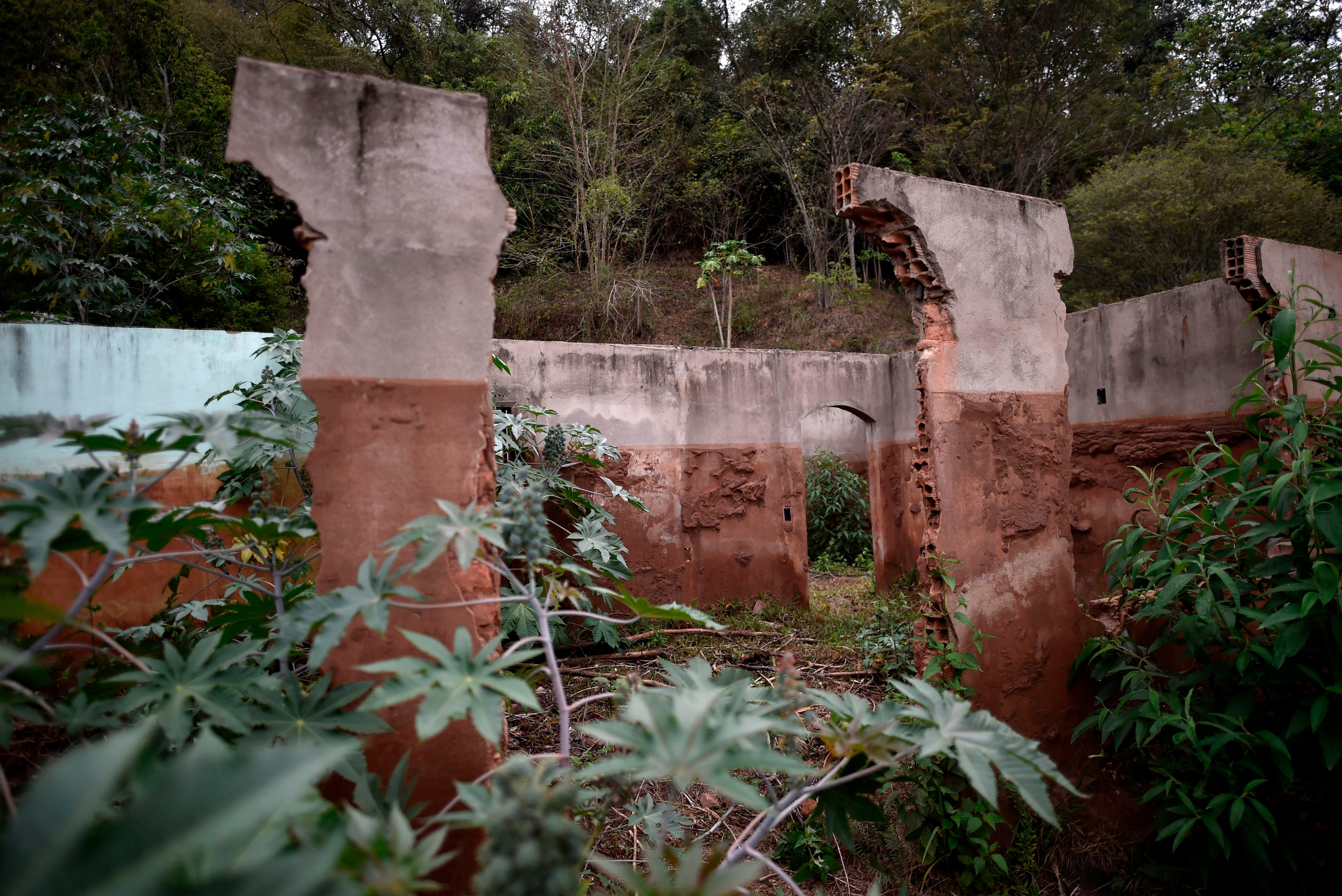 The ruins of a house destroyed by floods following the deadly collapse of the Fundao dam in 2015 in Paracatu de Baixo village
