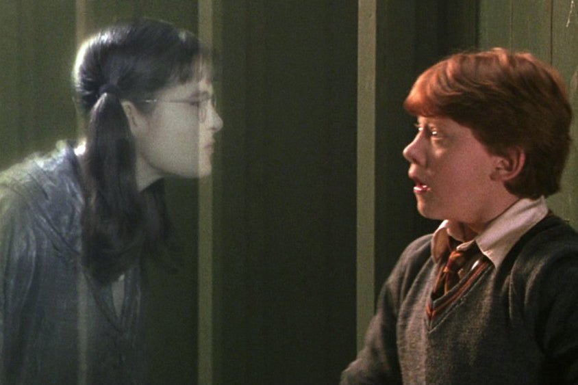 Henderson’s Moaning Myrtle gives Ron (Rupert Grint) a fright