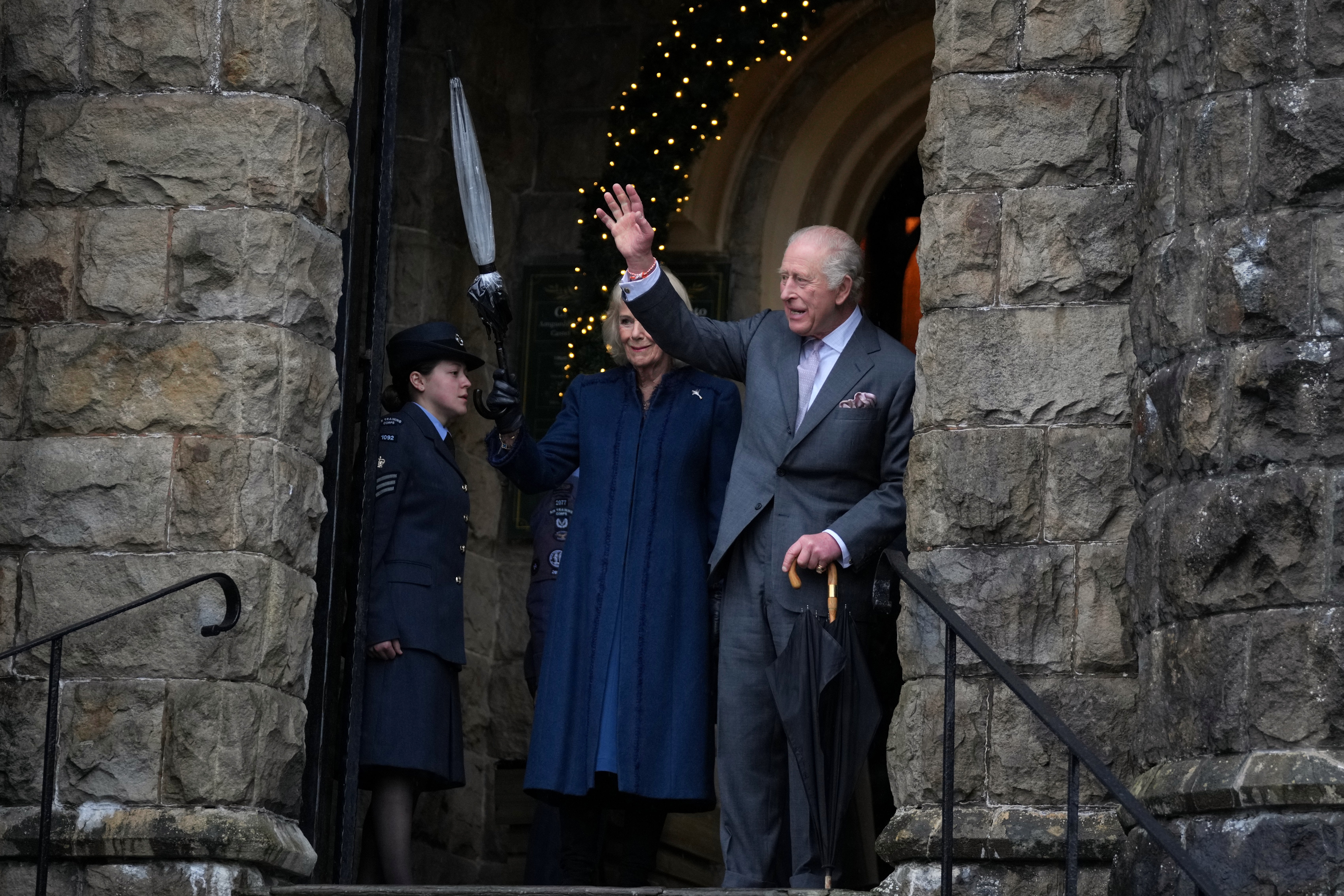 The King and Queen during a visit to Cyfarthfa Castle in Merthyr Tydfil, South Wales