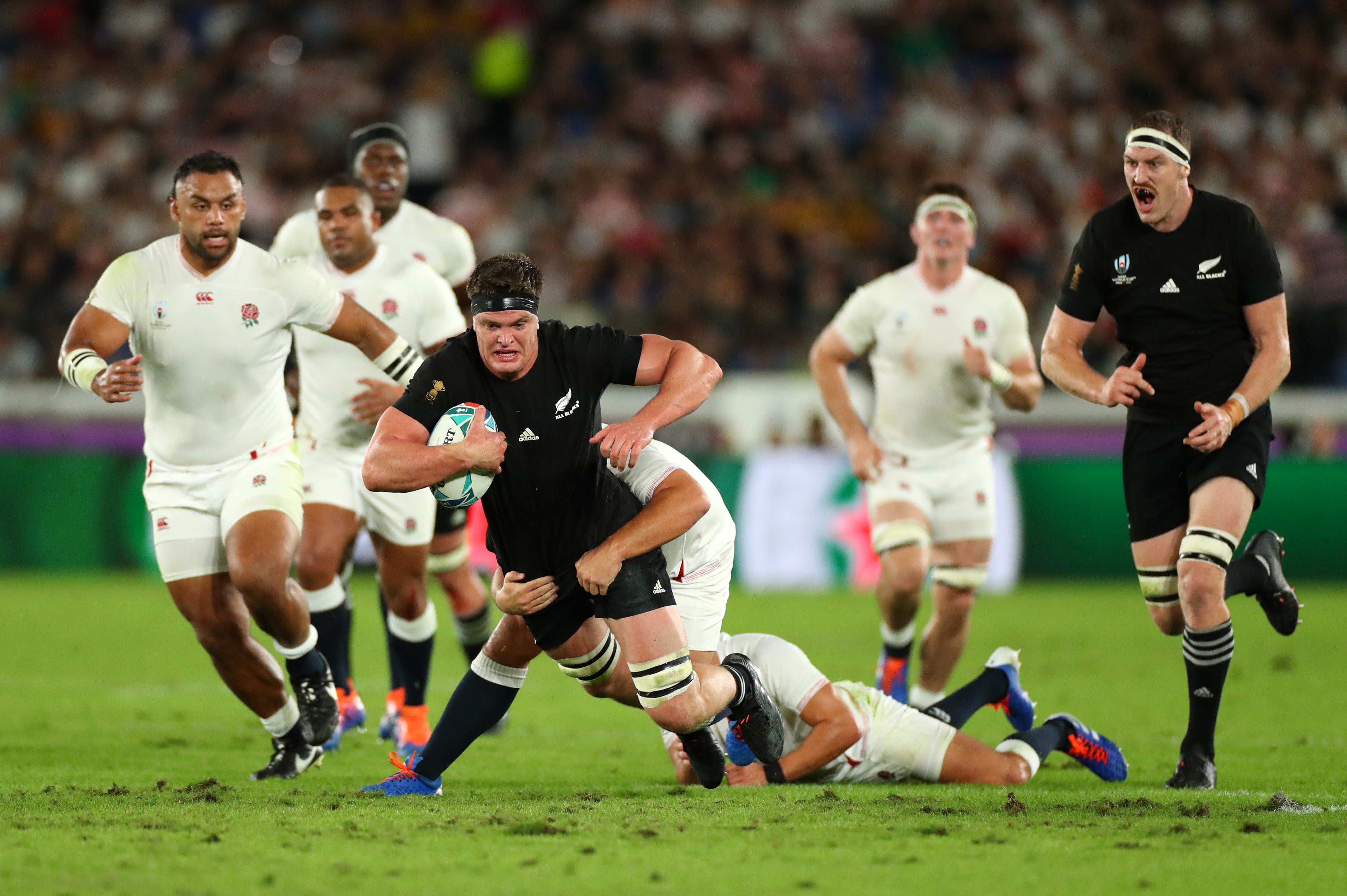 Scott Barrett was taken off at half time in New Zealand's semi-final defeat in 2019