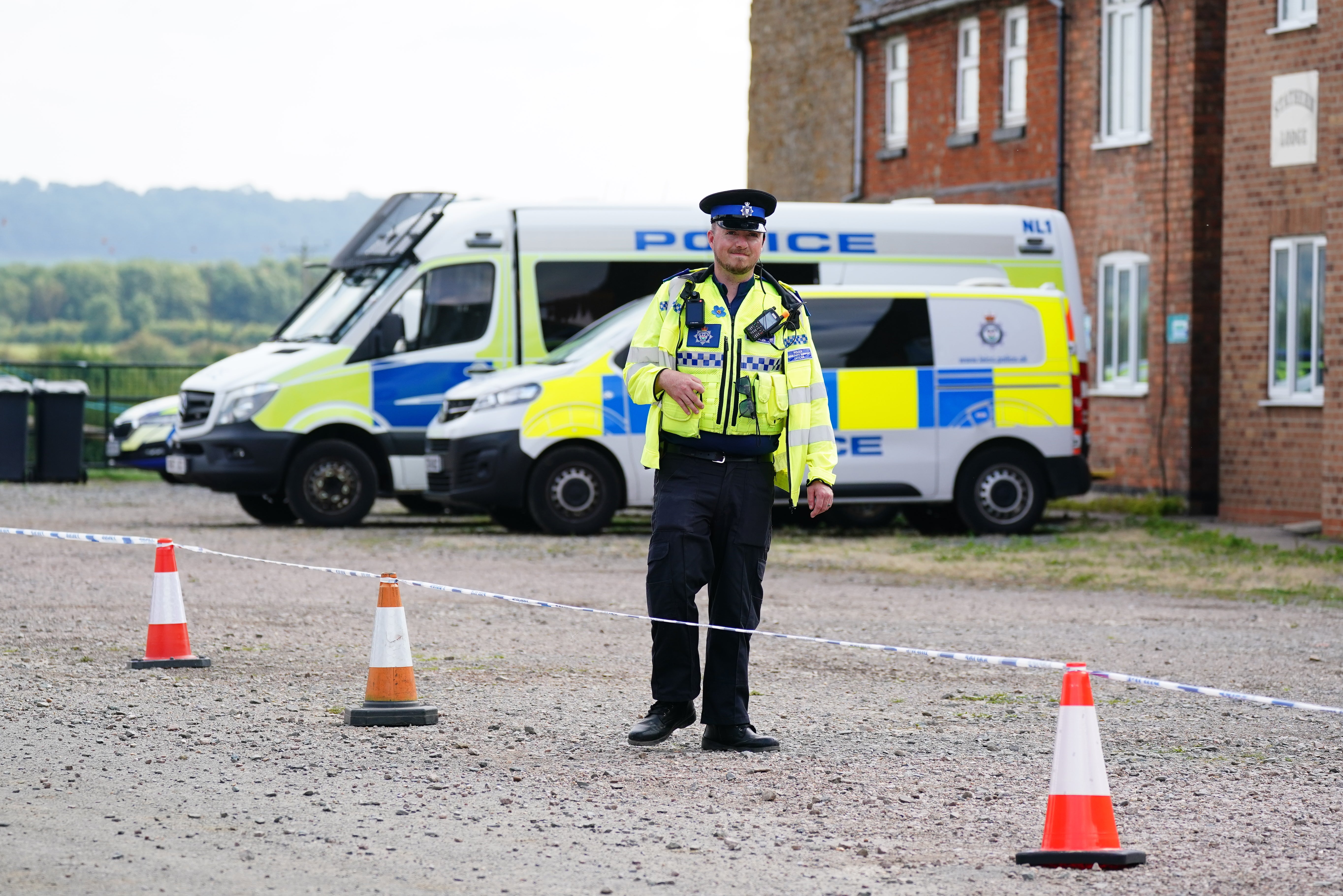 Police at the scene last summer