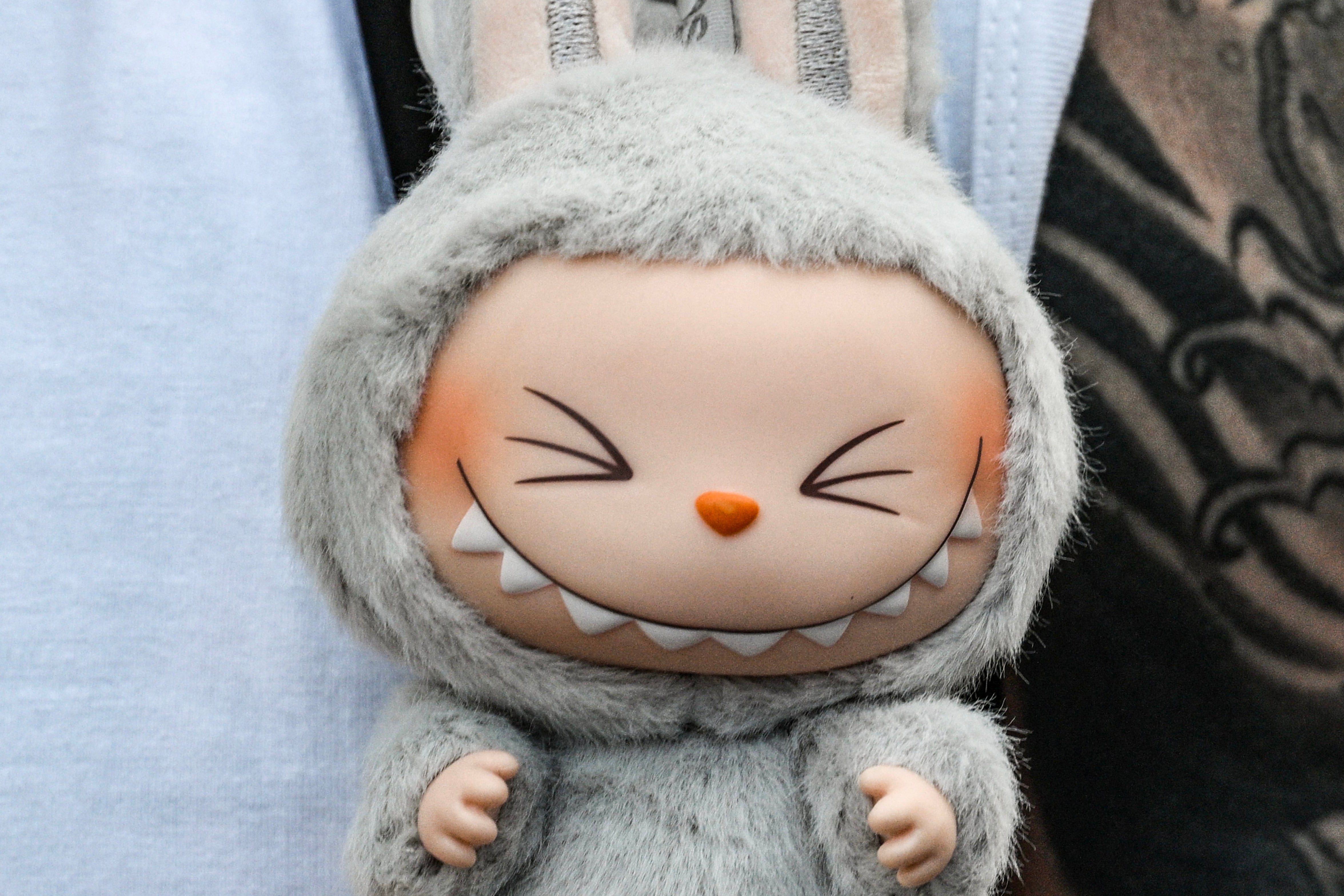 A Labubu plush toy in Shanghai in July 2025