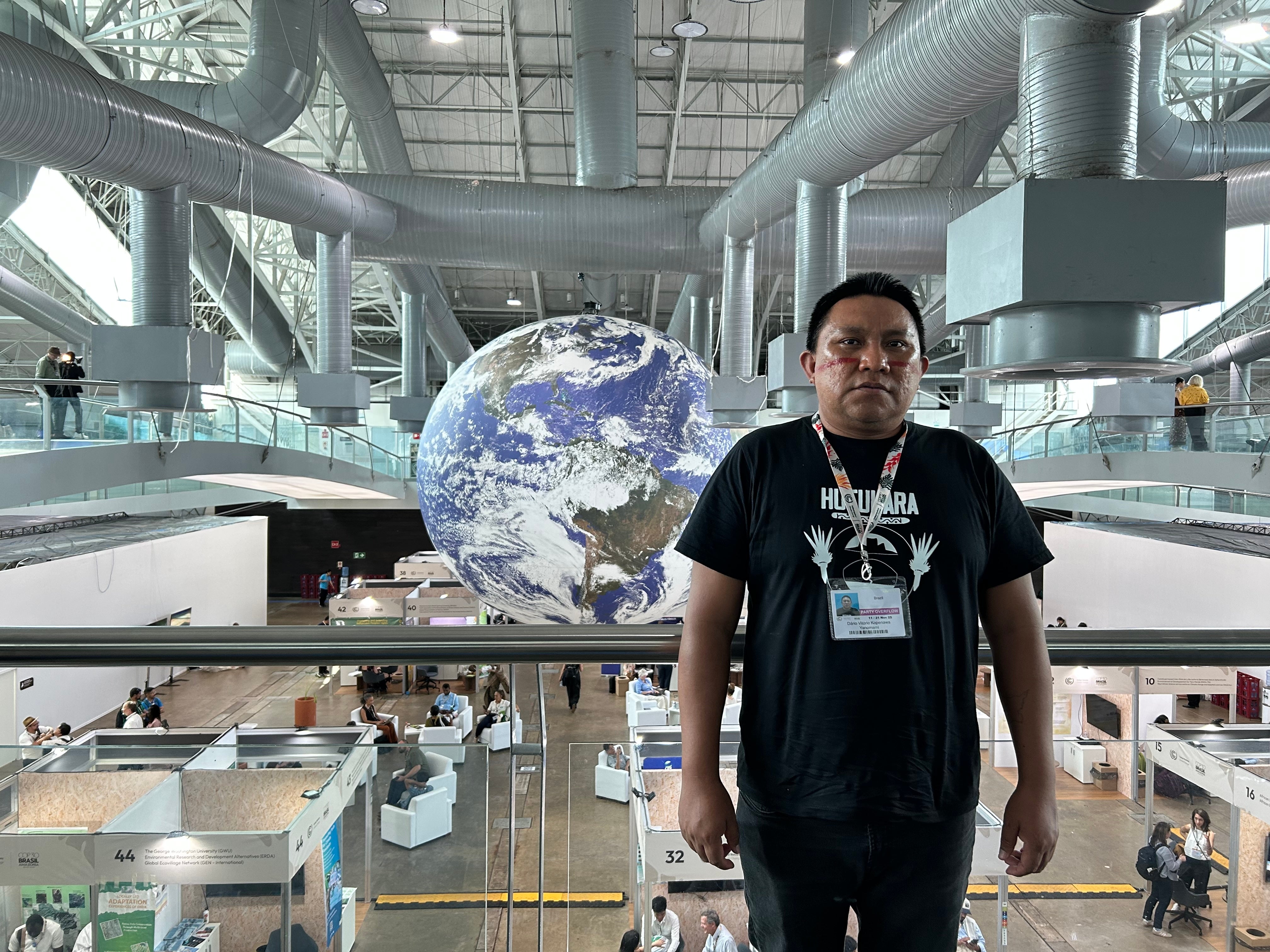 Dário Kopenawa Yanomami, an indigenous leader from deep in the Amazon close to the border with Venezuela, who told The Independent that supporting indigenous people is about protecting all of humanity