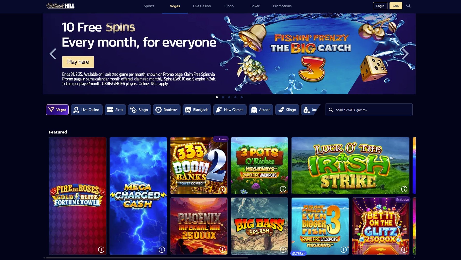 Claiming free spins with no deposit is straightforward on William Hill
