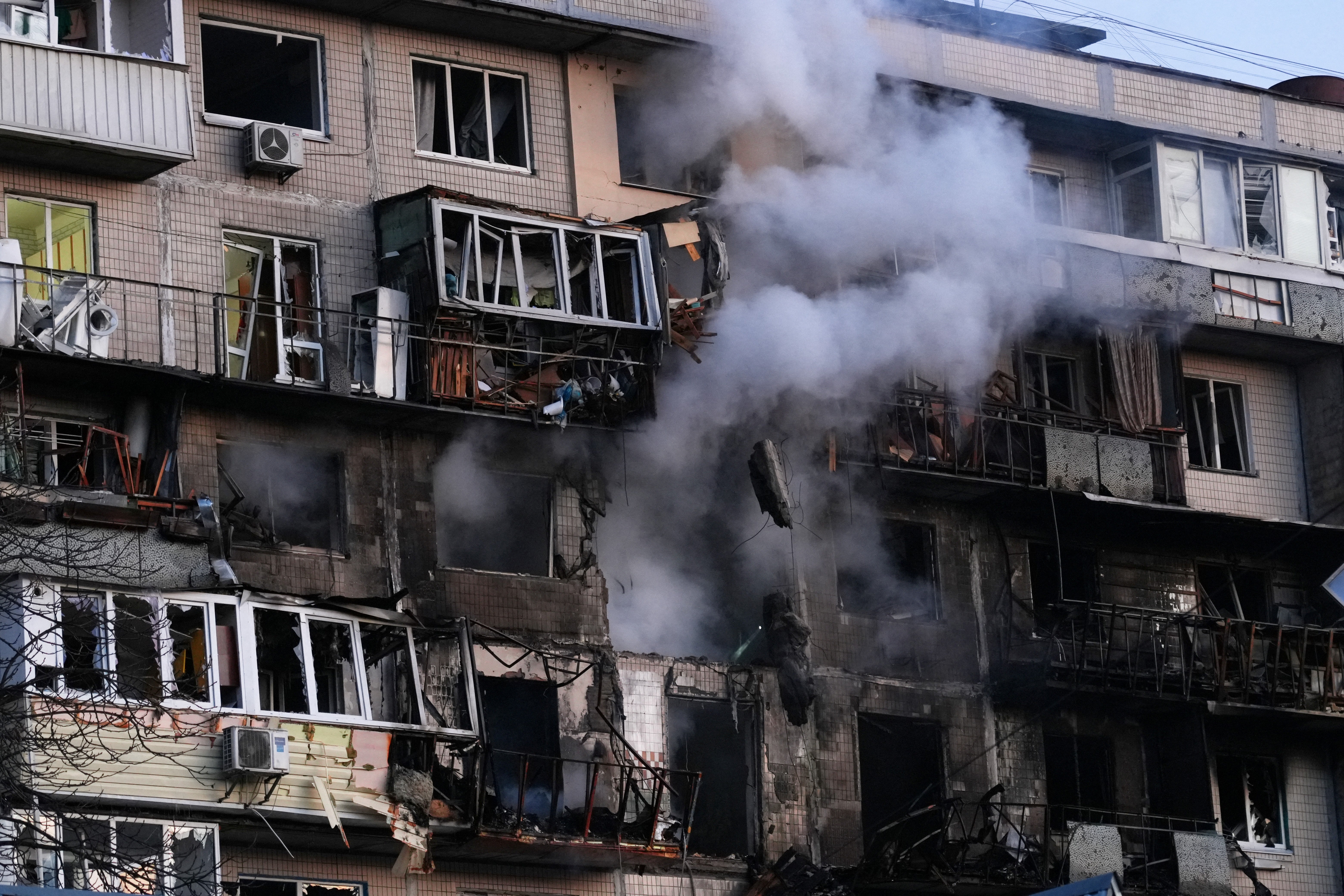 The overnight attacks hit residential buildings, despite Russia’s insistence it does not target civilians