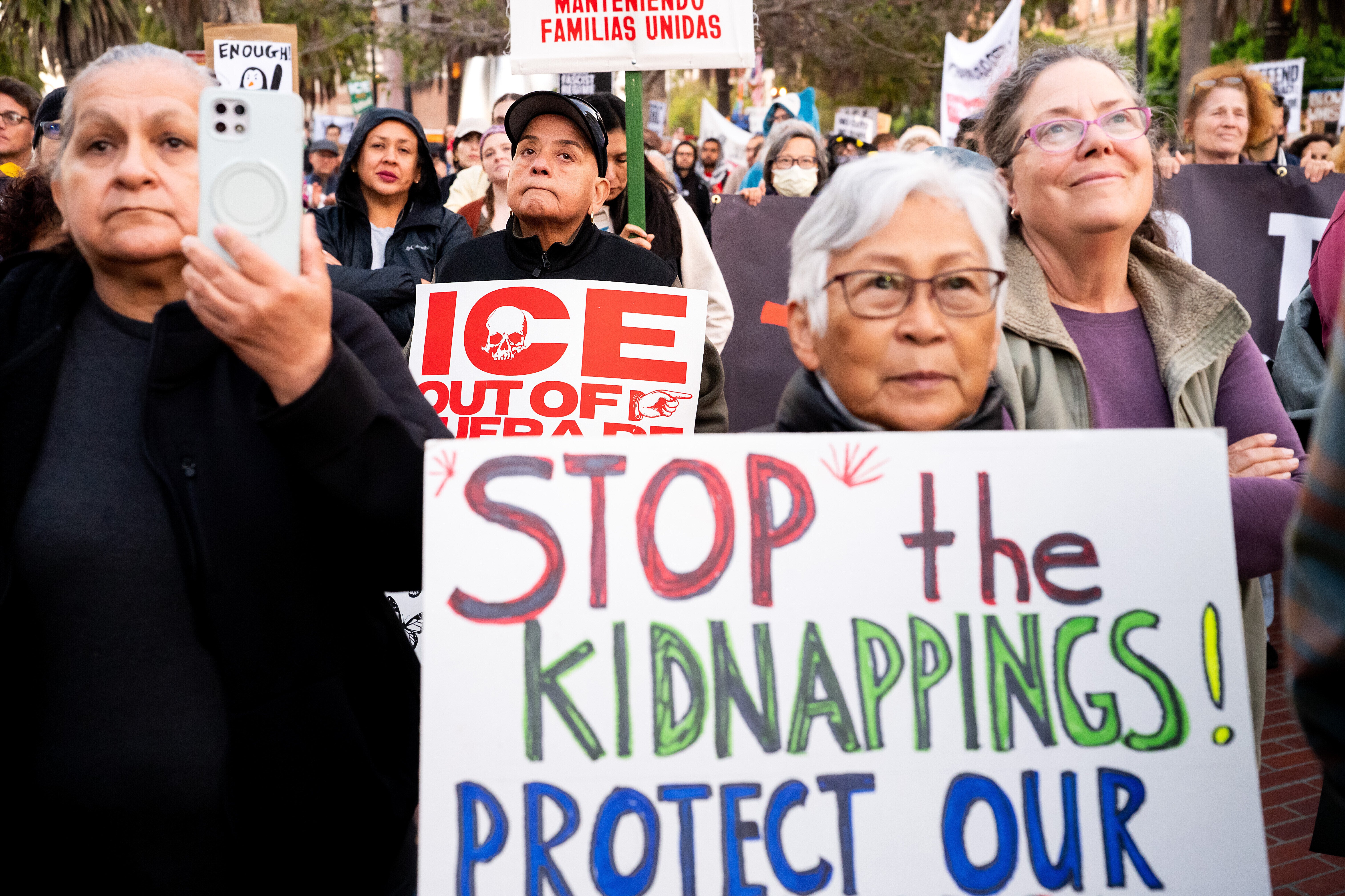 Protesters rally against immigration raids in San Francisco in October