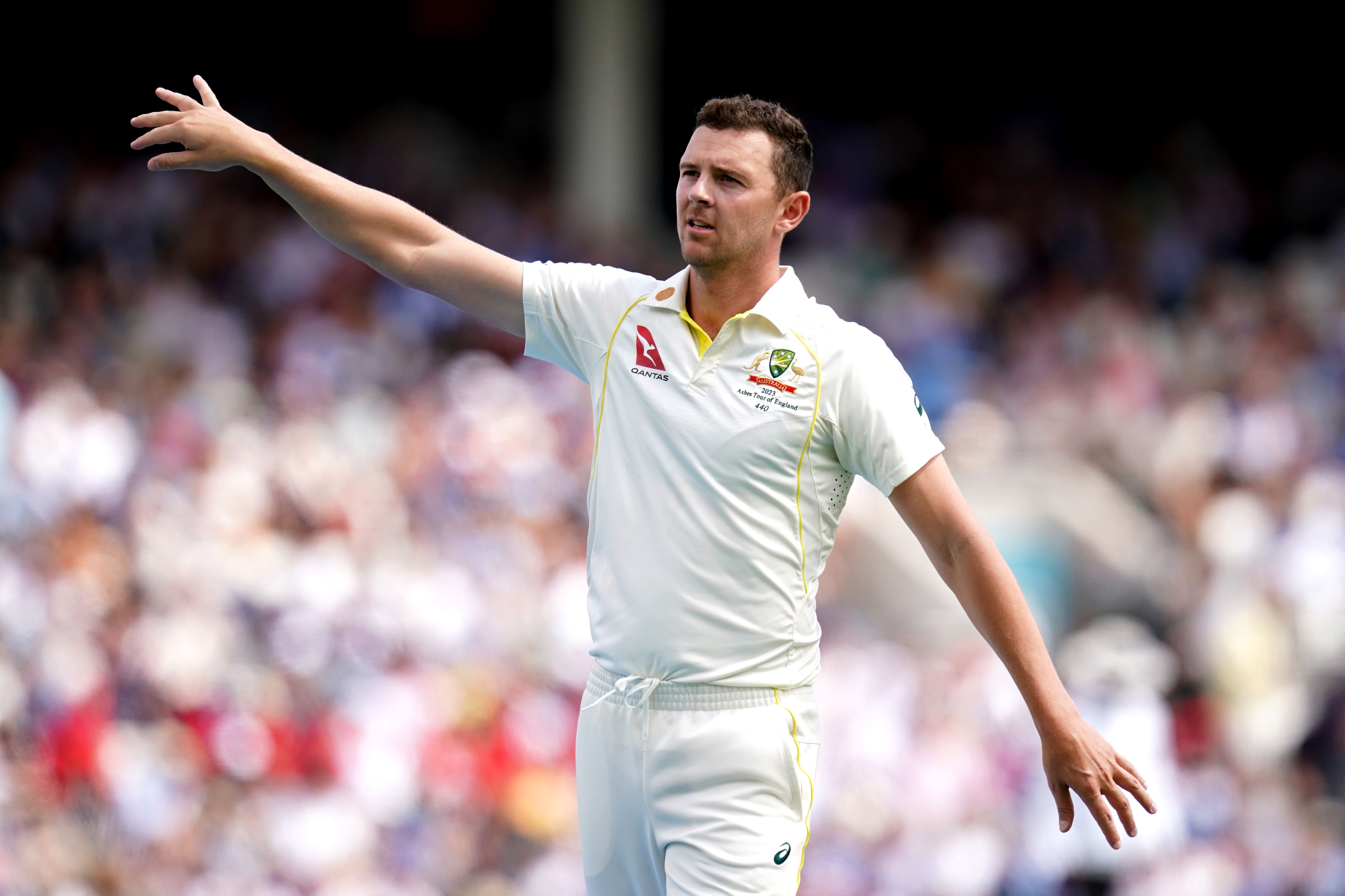 Australia’s Josh Hazlewood will miss the rest of the Ashes