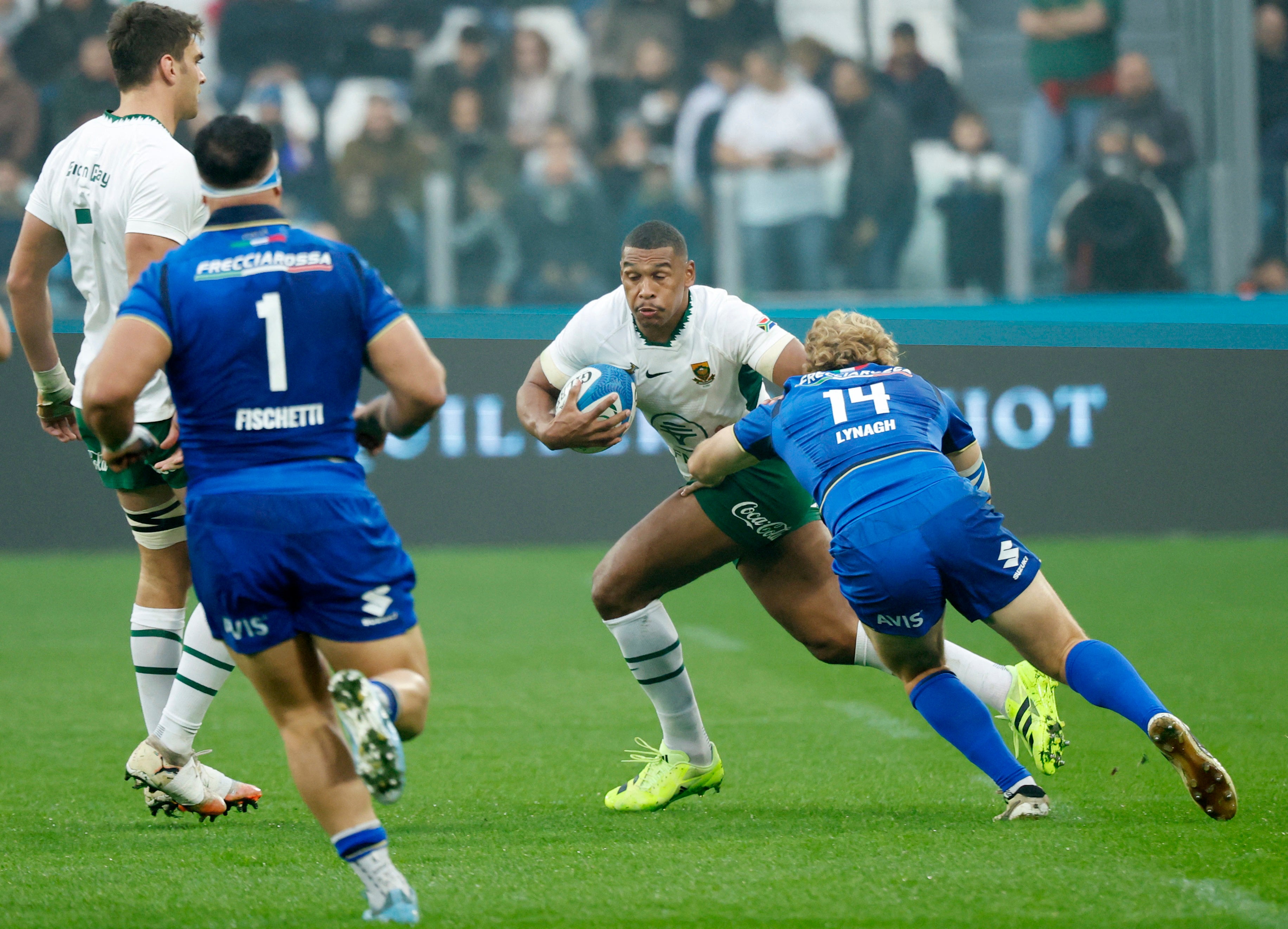 Italy v South Africa live: Springboks lock controversially sent off against buoyant Azzurri