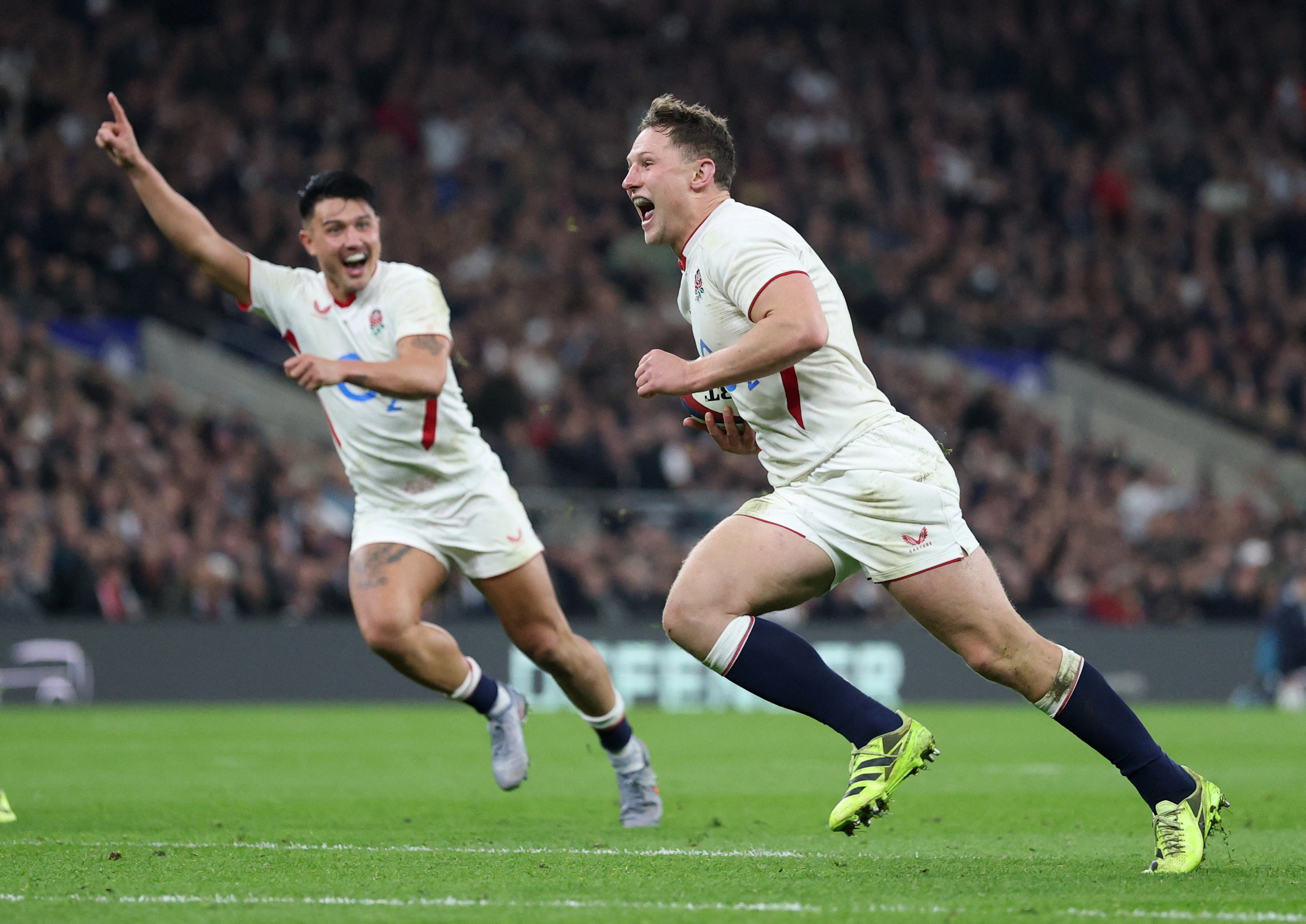 England celebrated a remarkable win over the mighty All Blacks