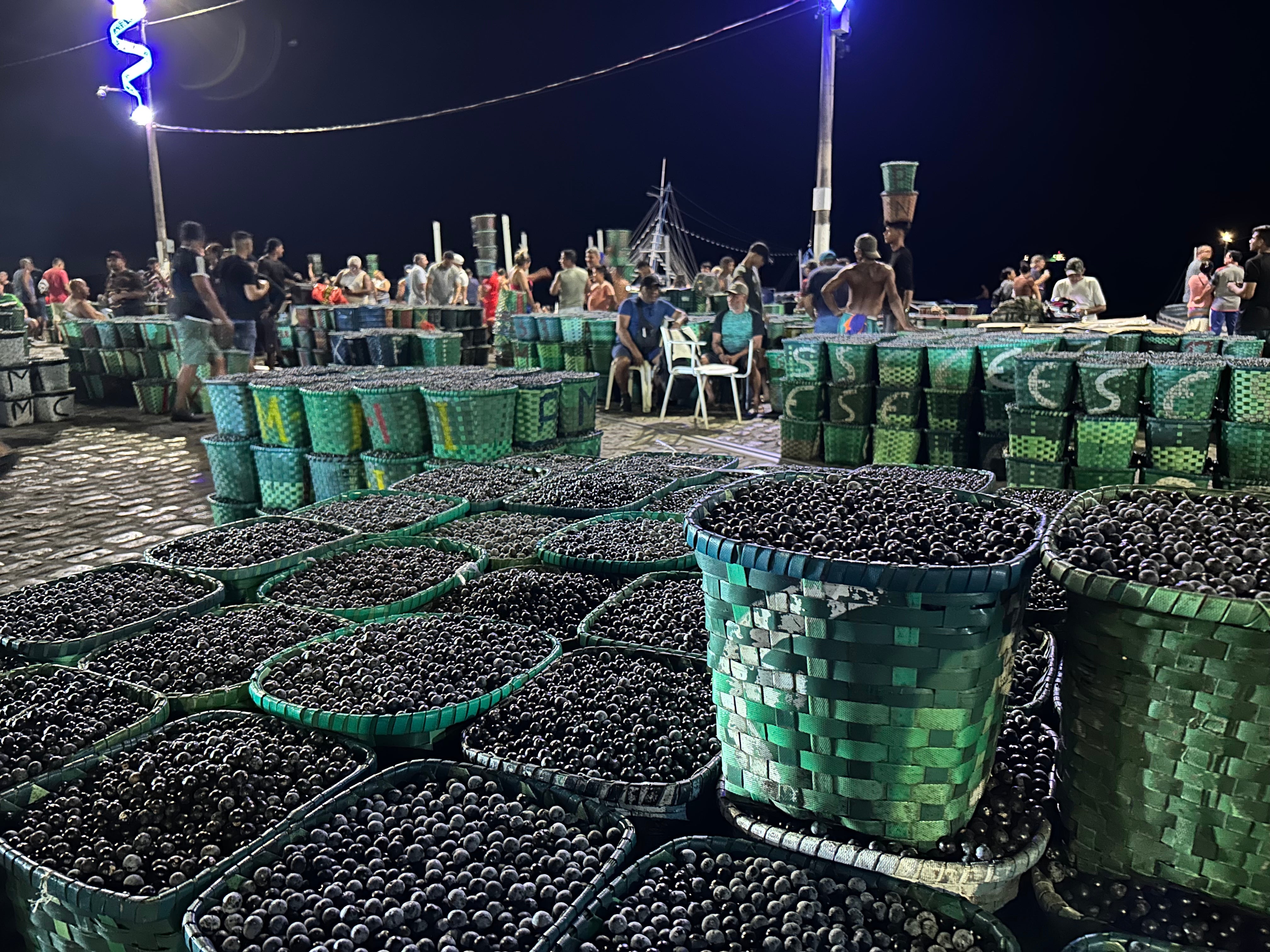 The acai market in downtown Belém