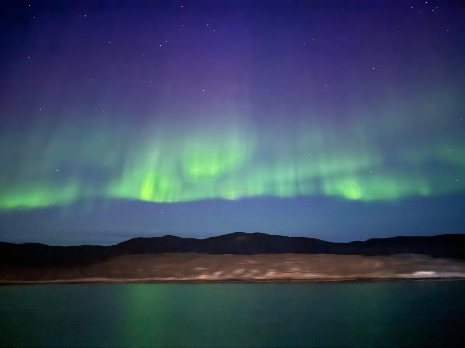 Aboard the Sarfaq Ittuk ferry, Anna saw the Aurora Borealis each night