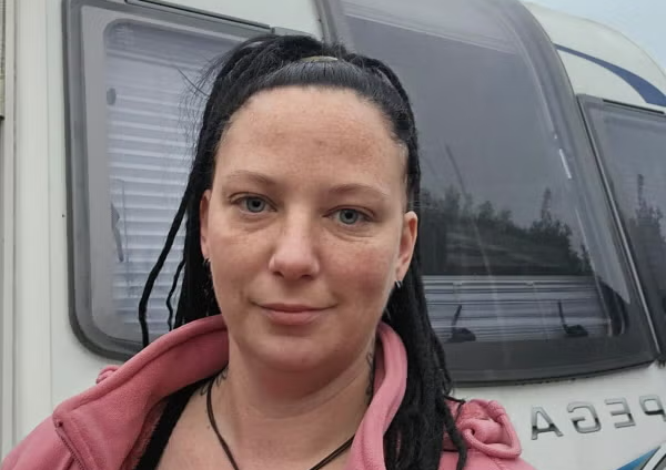 Kirsty Brett decided to buy a caravan, which she currently lives in on a friend’s driveway, after finding the cost of renting property too expensive