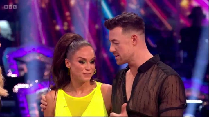 Strictly's Vicky Pattison makes tearful apology after show exit.