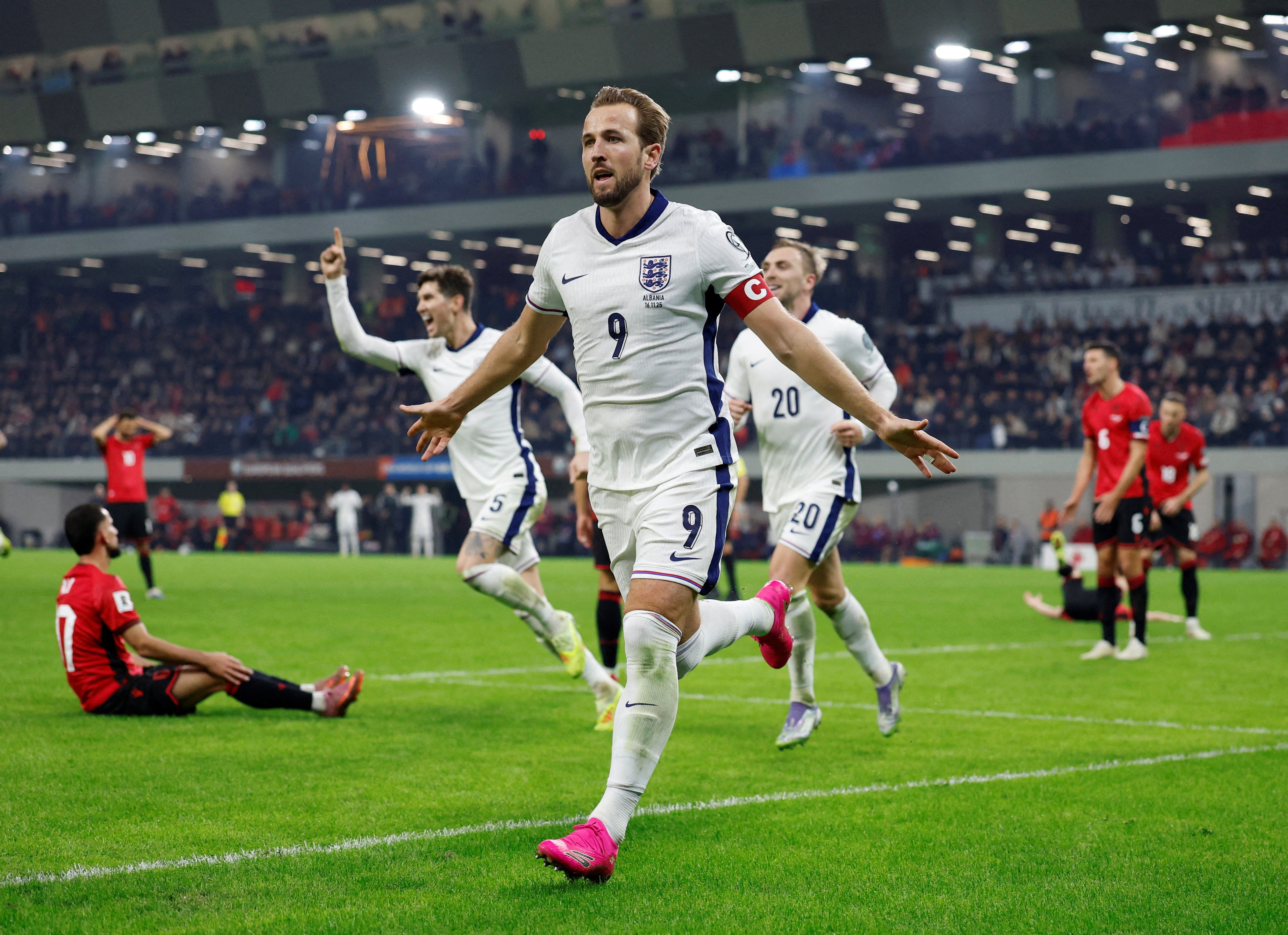 Harry Kane was singled out for praise by Tuchel after he scored twice against Albania