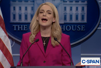 The sketch also mocked the administration’s unorthodox treatment of convicted sex trafficker Ghislaine Maxwell, who has been moved to a lower-security facility unexpectedly after sitting for an interview with a top DOJ official