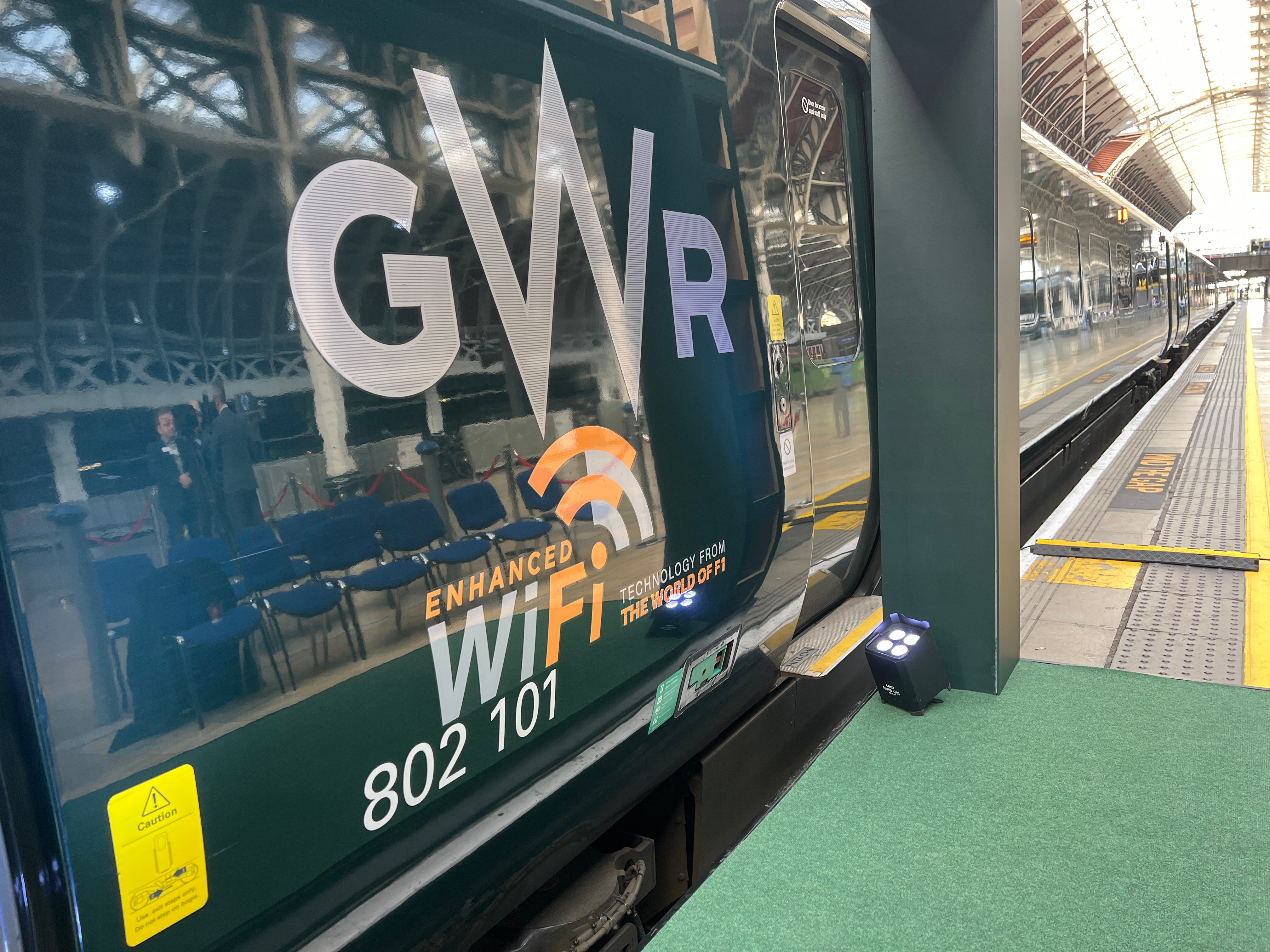 High speed; GWR Intercity Express Train being used for wifi pilot at London Paddington station