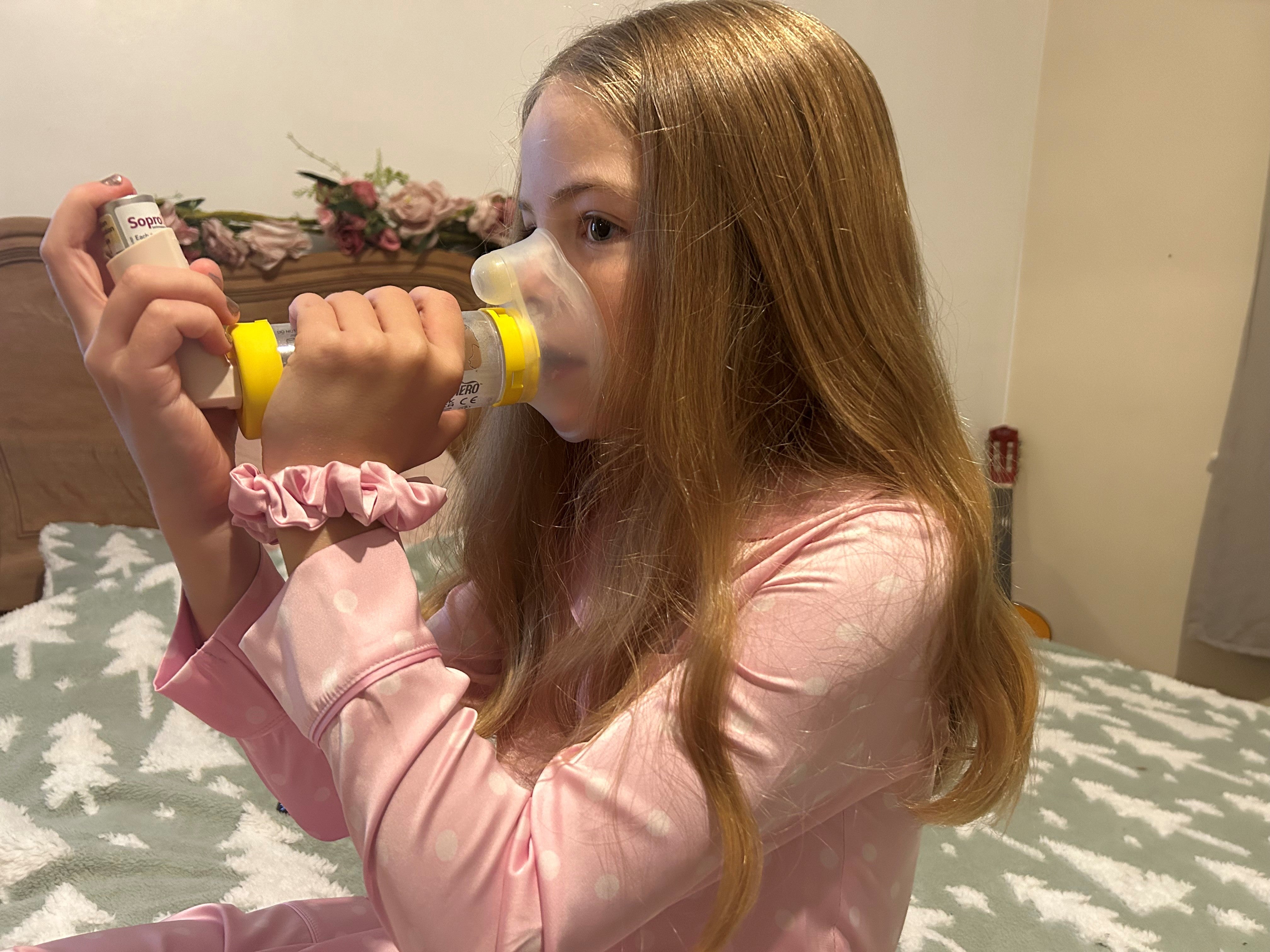 Phoebe lived in the property while her lungs were still developing and she now needs an inhaler morning and night to prevent chest infections.