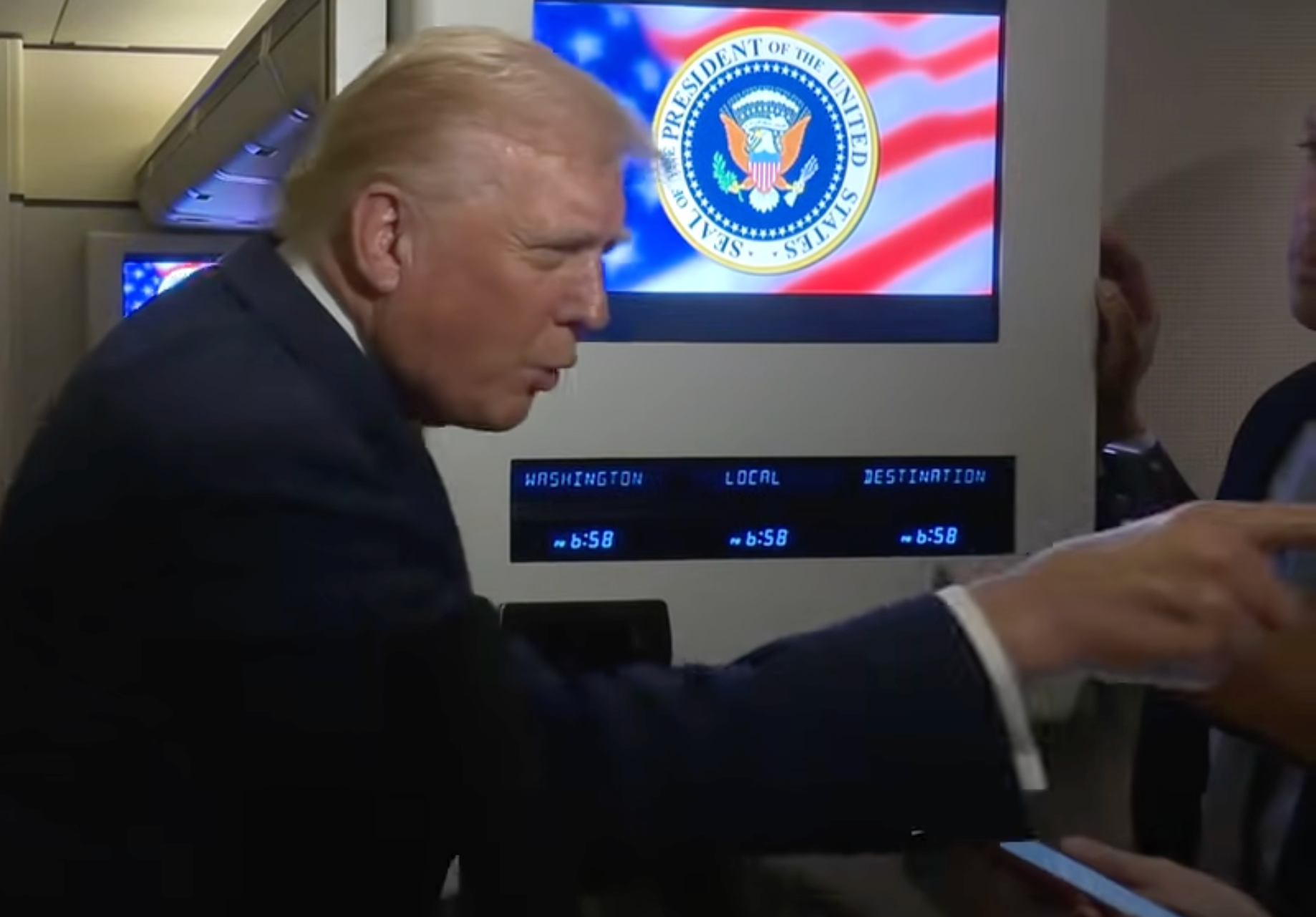 Trump shouted at a reporter, telling her to be "quiet, piggy" after she asked him a question about the Epstein files