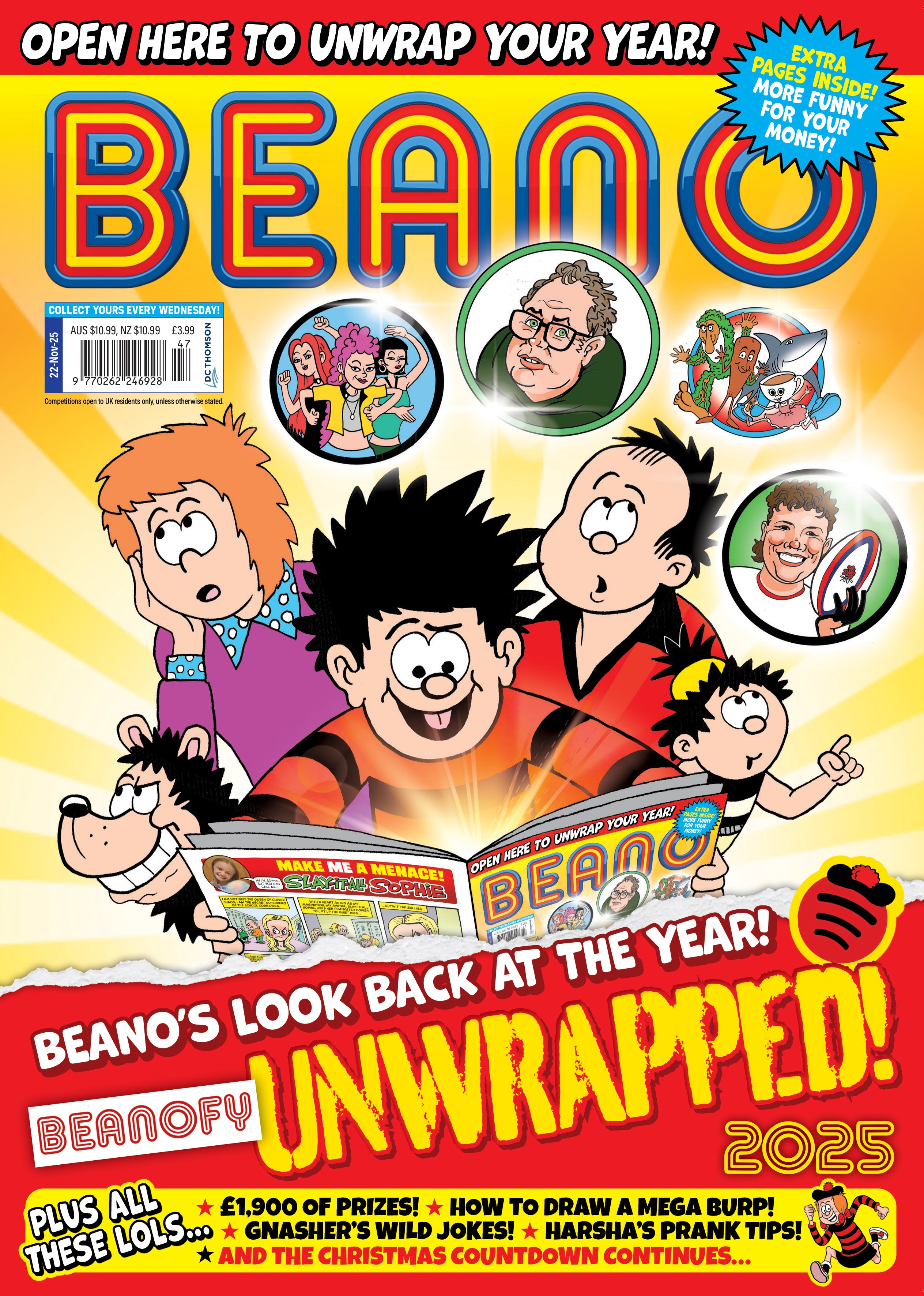 Beanofy Unwrapped, the special eight-page pull-out in this week’s Beano, is on sale from today.