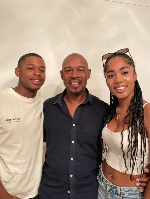 Steve Browne (centre) was diagnosed with bowel cancer in 2012 after ignoring symptoms for several months