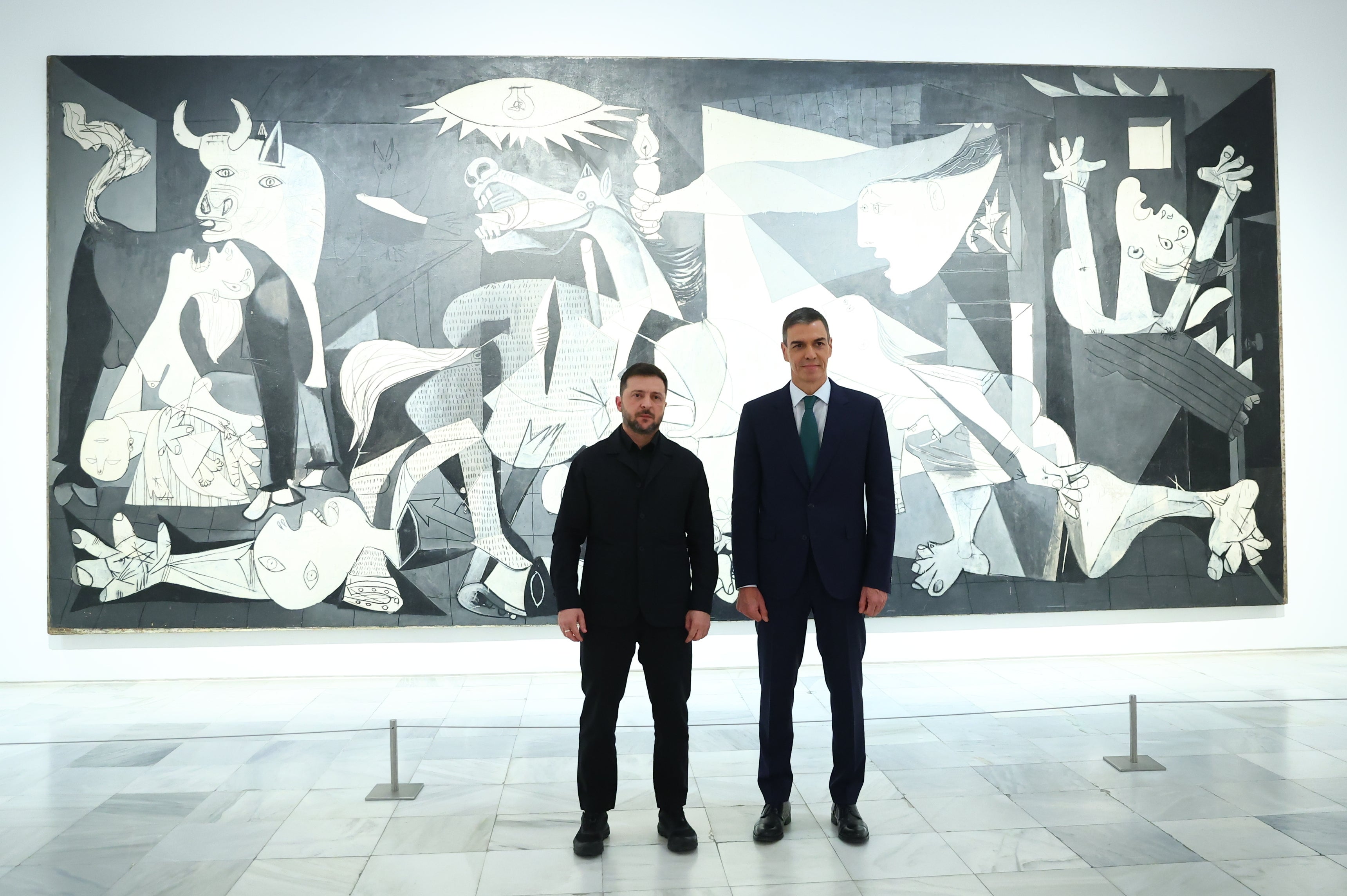 Zelensky previously compared the bombing in Ukraine to the famous painting