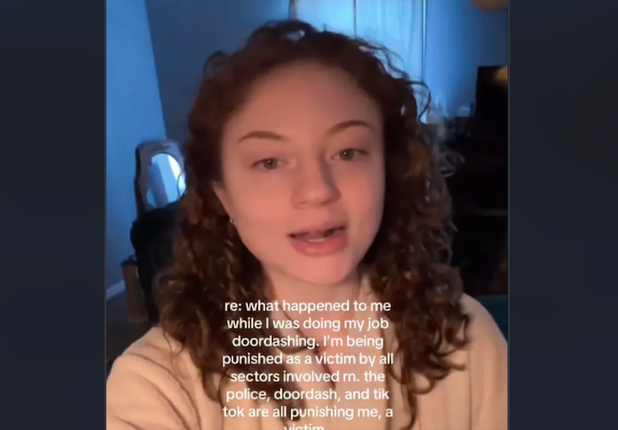 Former DoorDash driver Olivia Henderson, 23, is facing two counts of unlawful surveillance after she recorded an unconscious customer whose pants were down and posted the video on TikTok