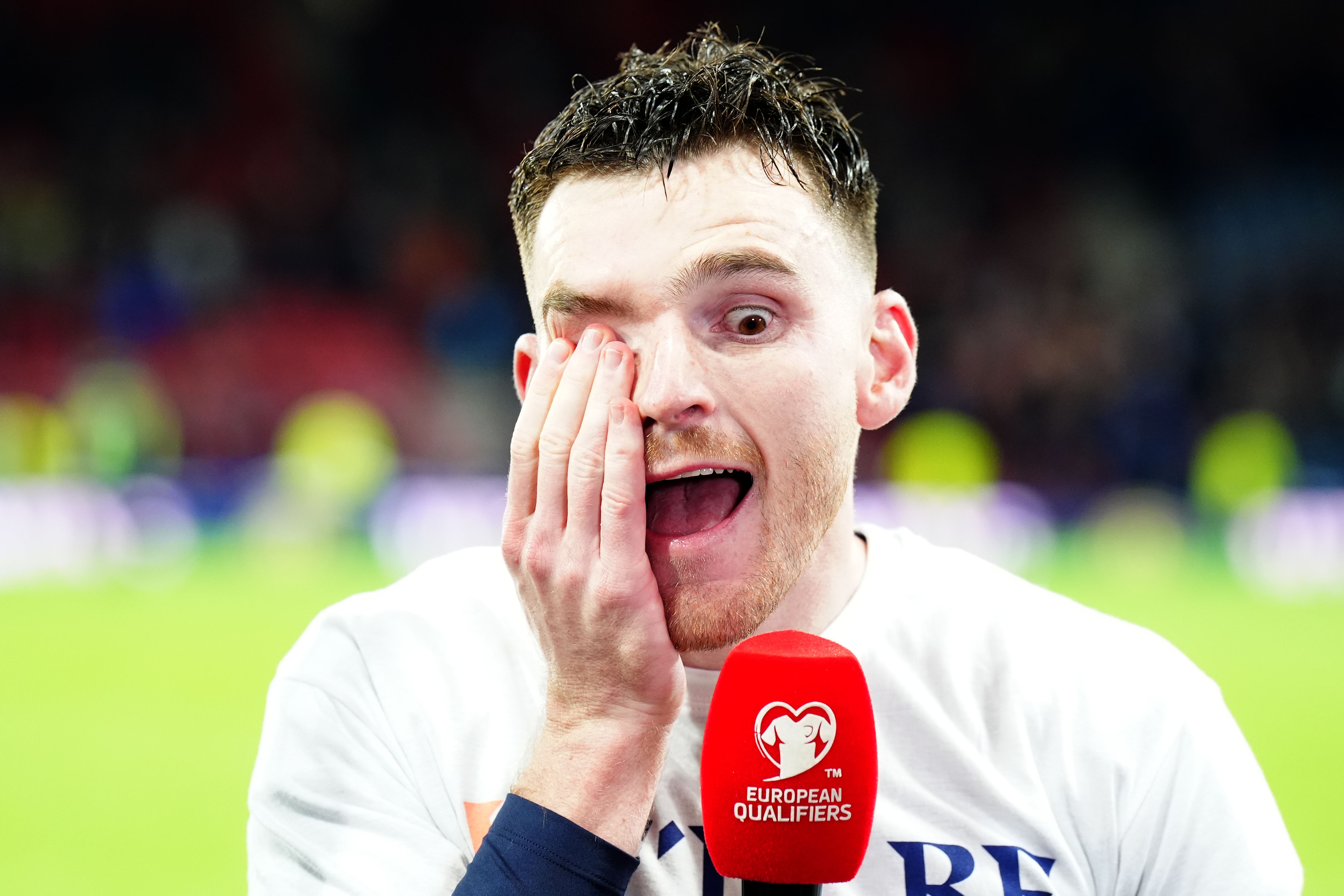 Andy Robertson was overcome with emotion after Scotland’s win