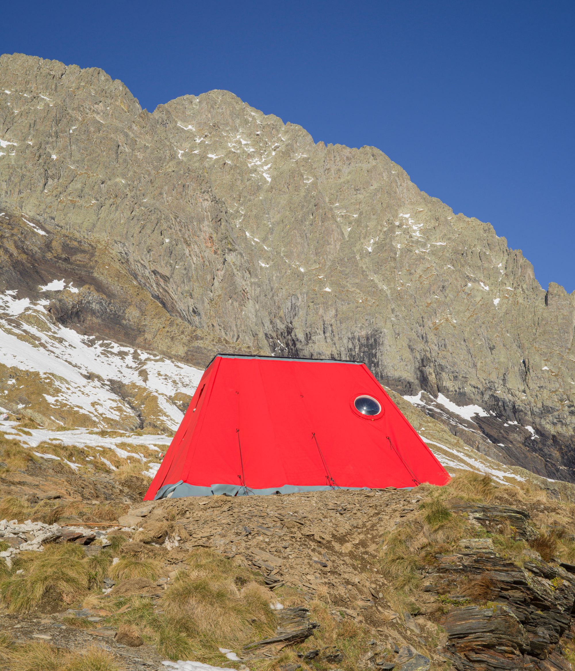 The Frattini Bivouac is located in the Italian Alps