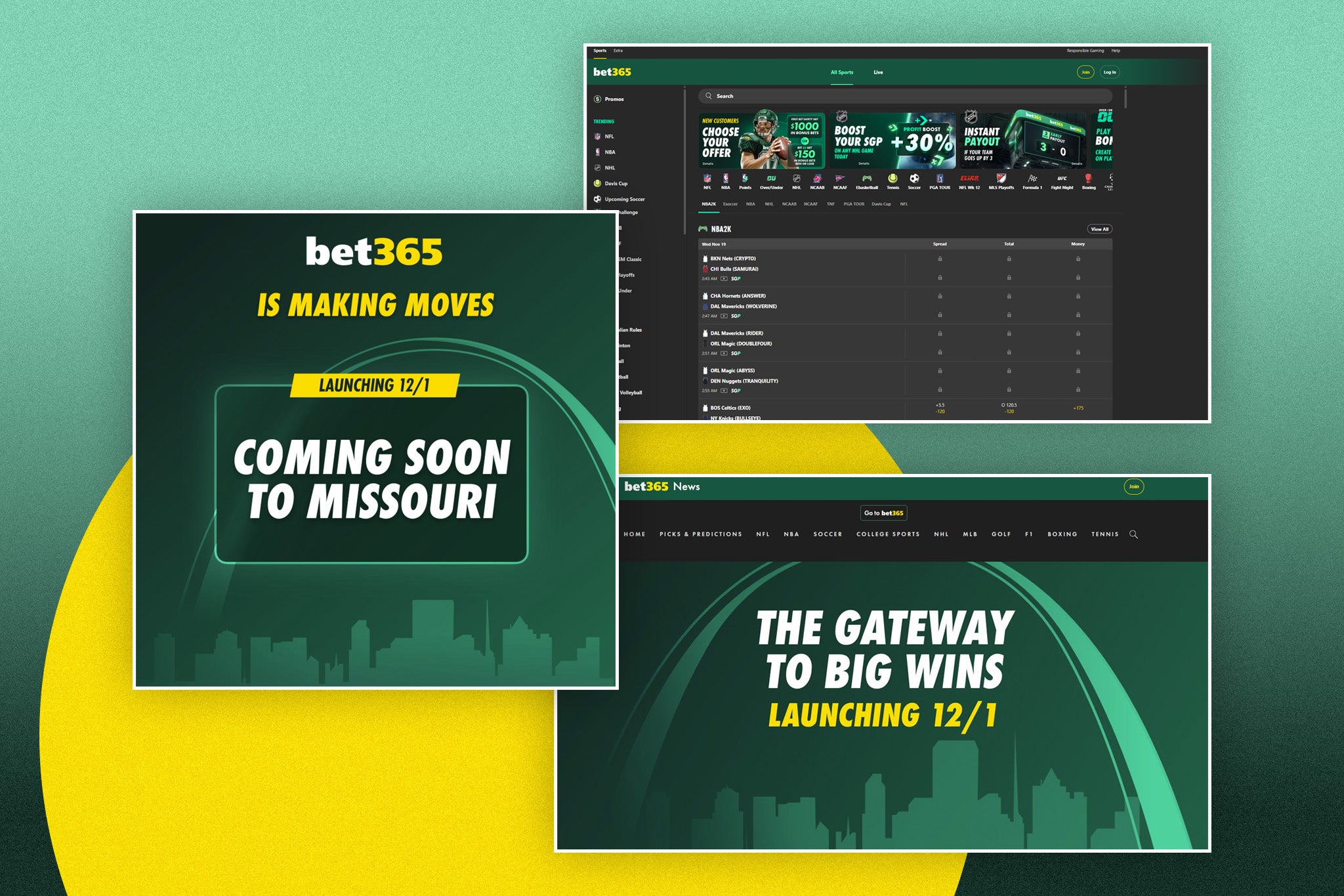 Claim $365 in bonus bets using the Bet365 Missouri bonus code and betting $10