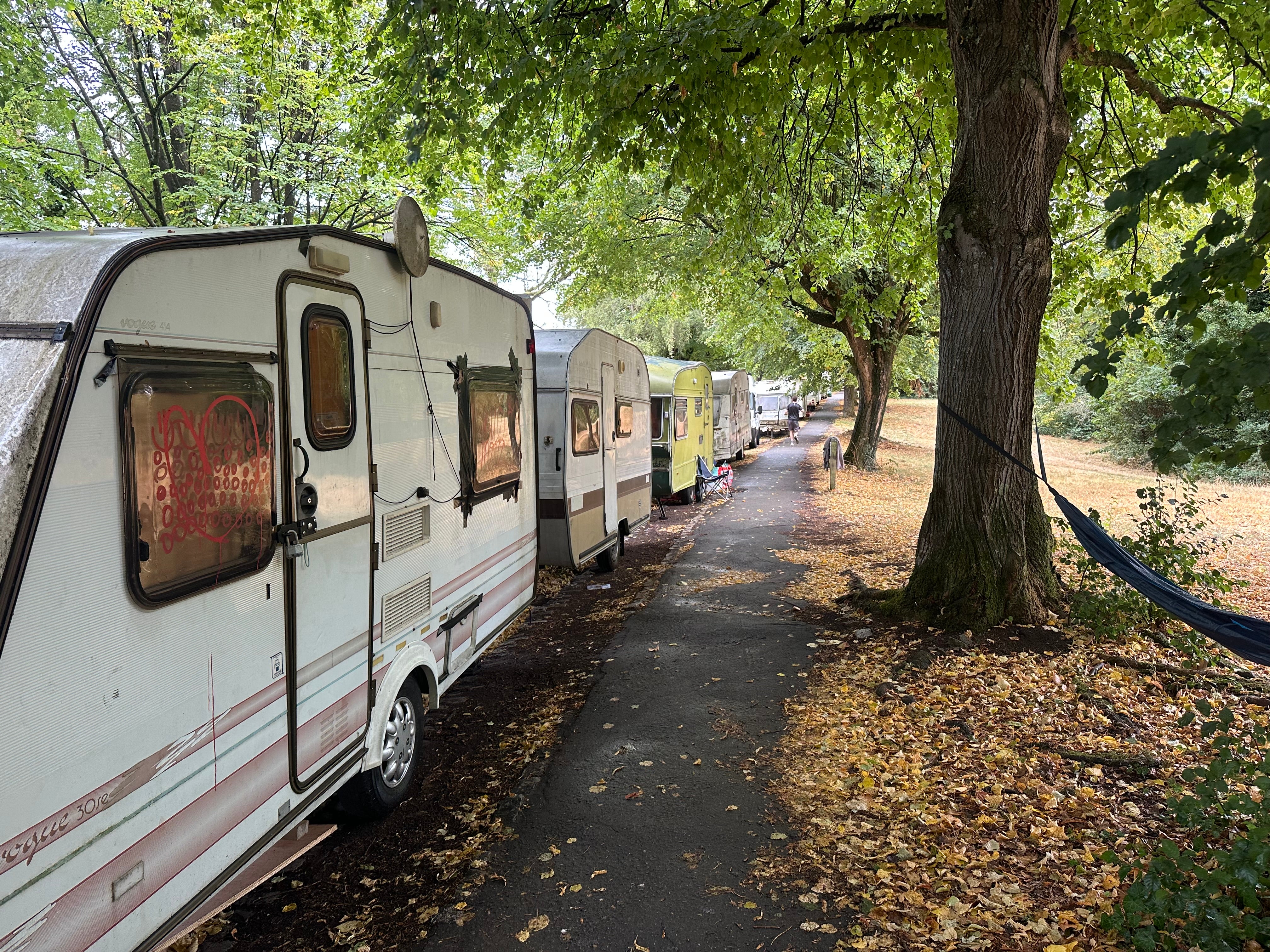 There are more than 100 caravans and vans in the community living on the Downs in Bristol. The rise in numbers has caused tensions with local residents