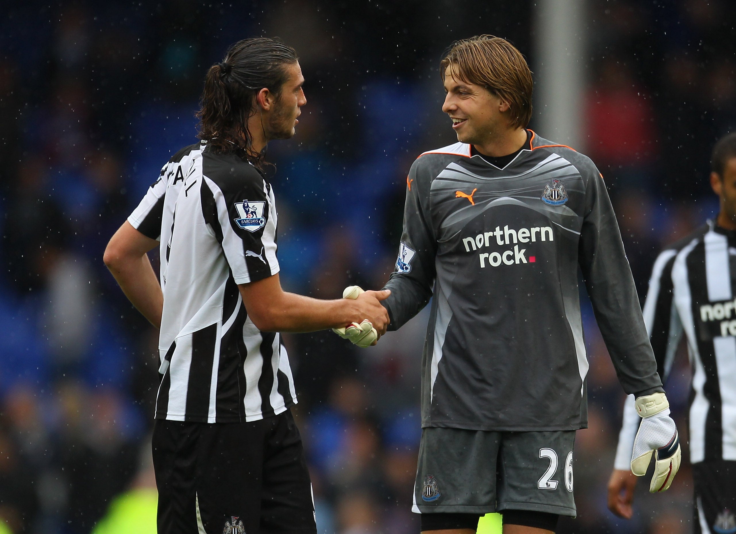 Andy Carroll and Tim Krul during their time at Newcastle United
