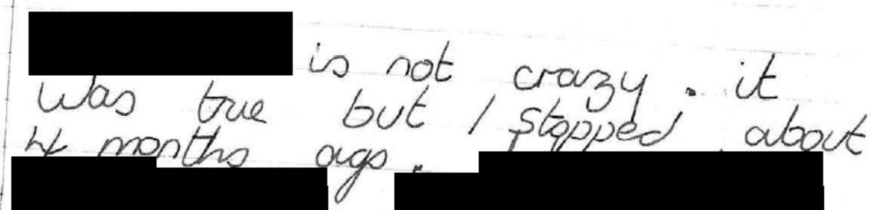 Part of a confession letter written by David Carrick in 1990 which was unearthed from his medical records and used as evidence in his trial