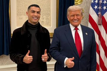 The White House shared a video of Trump and Ronaldo which it captioned ‘TWO GOATS’