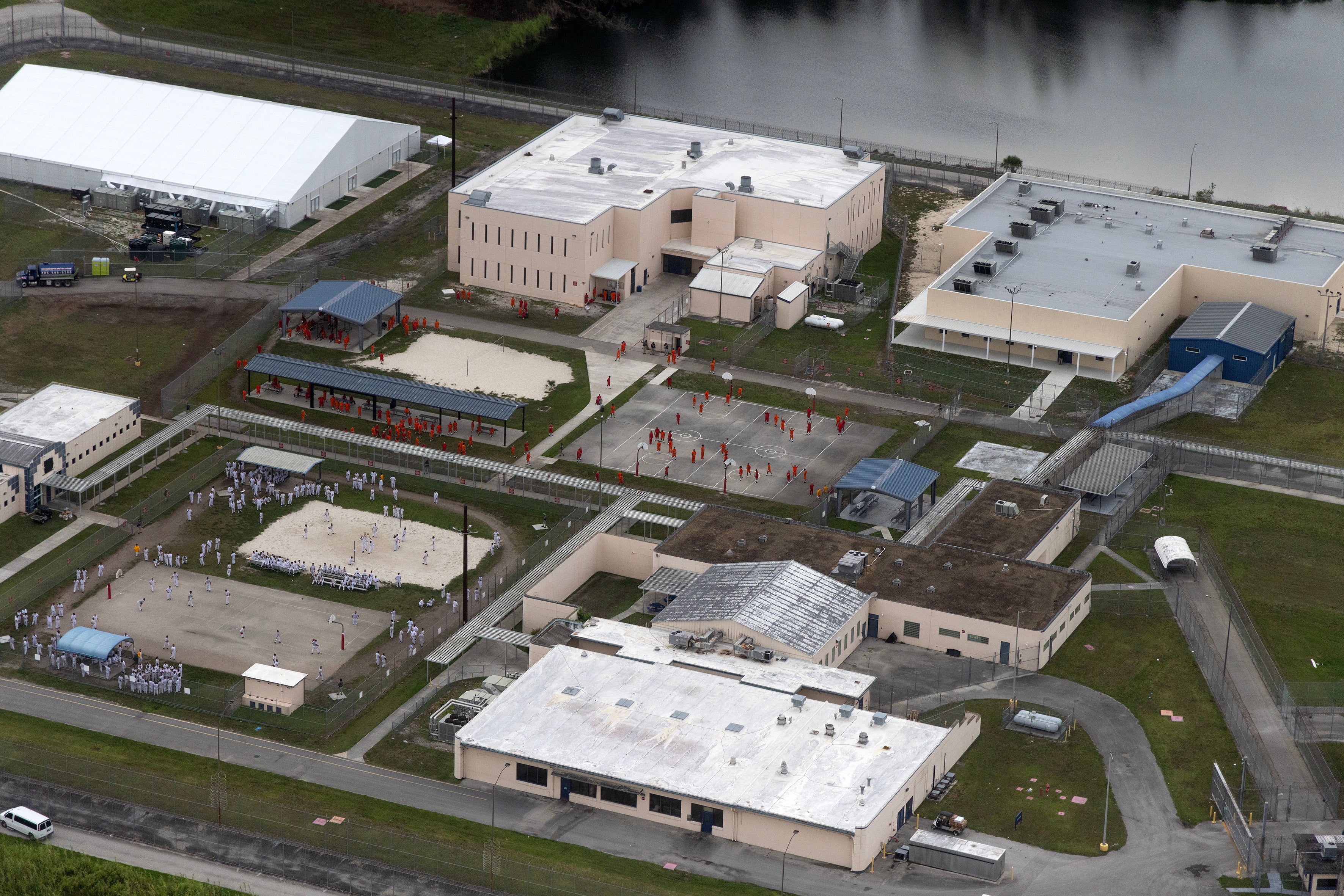 An aerial view of the Krome Detention Center in Florida