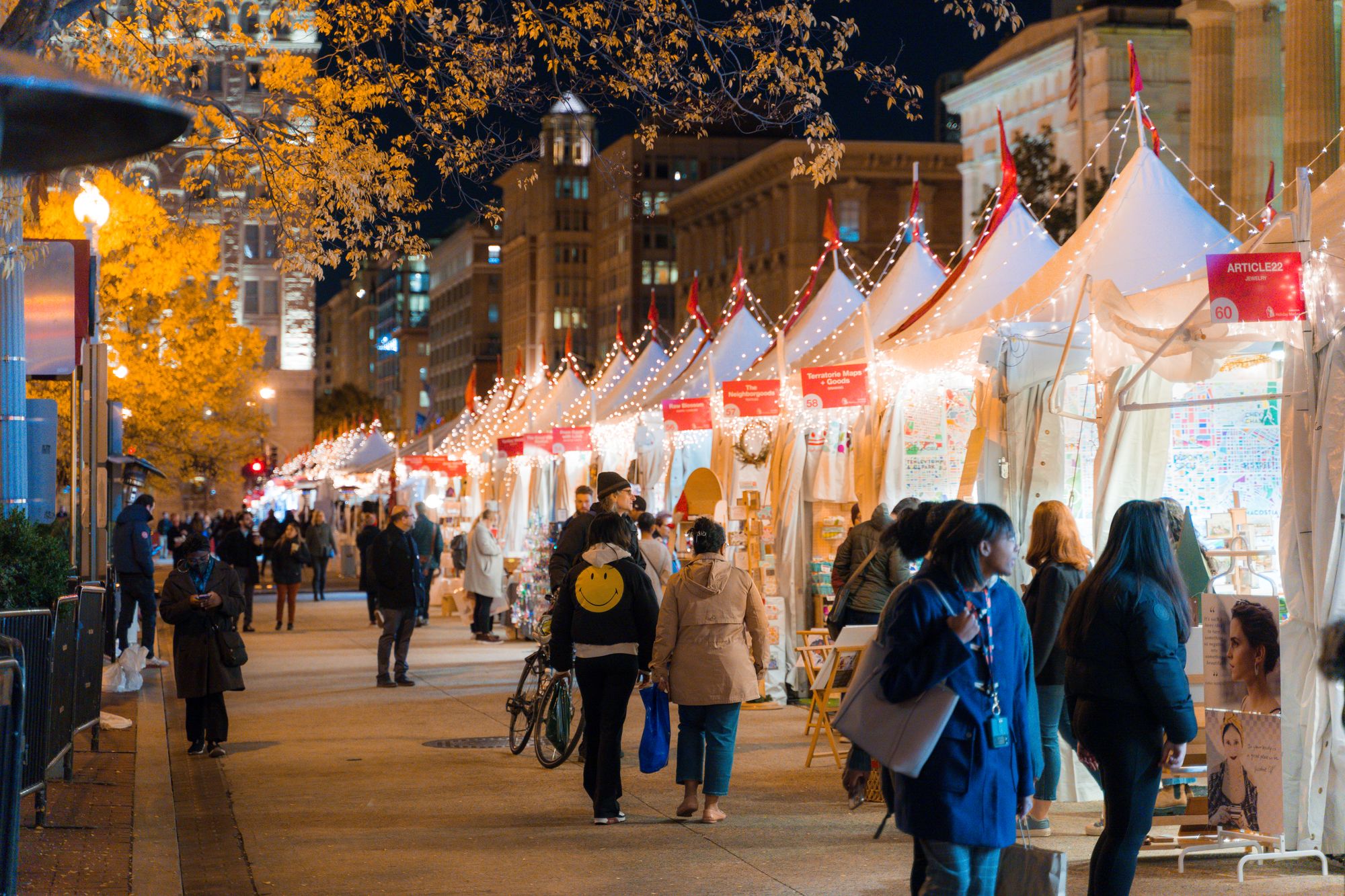 The Downtown Holiday Market in Washington, DC, is a bustling festive village