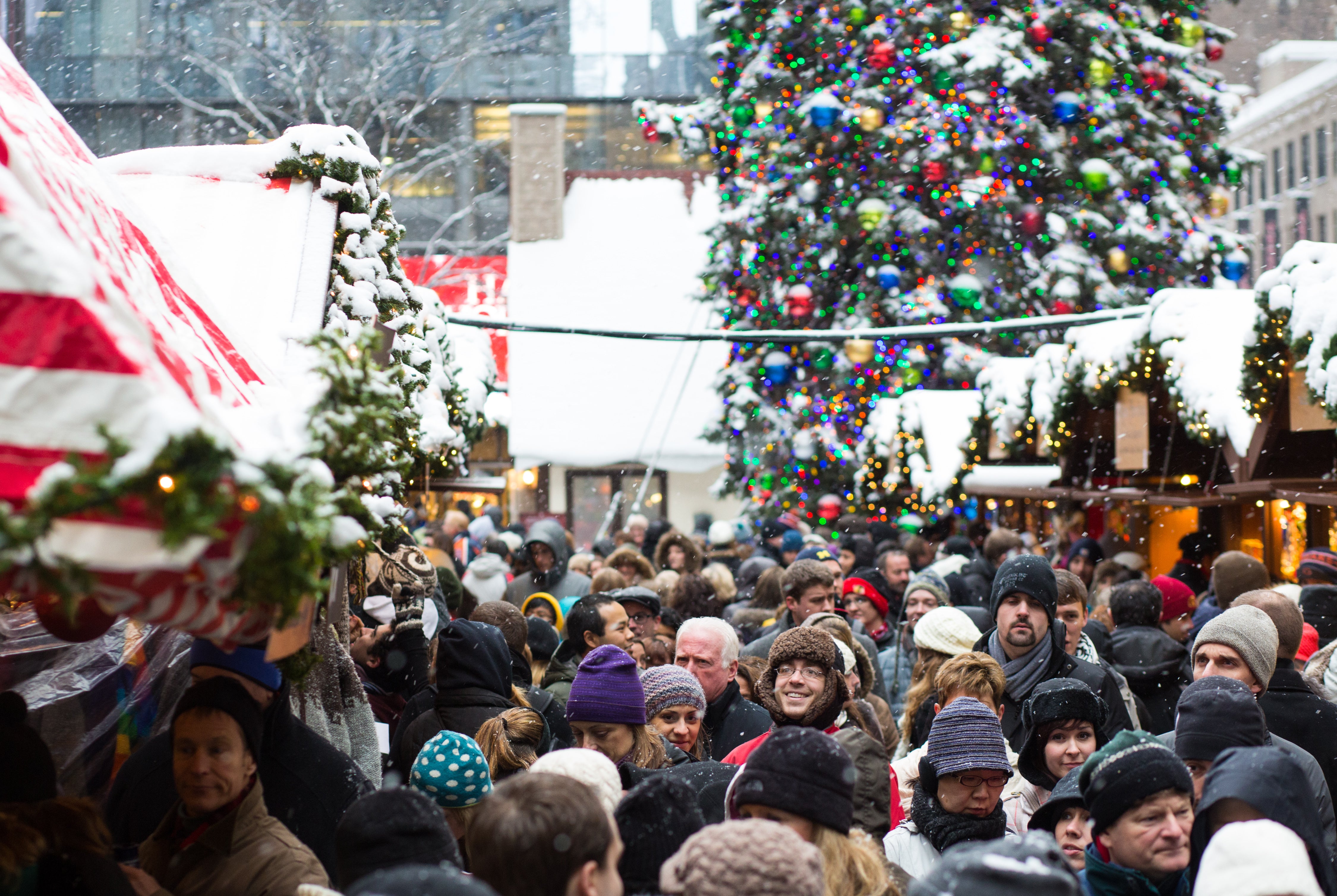 The vibrant Christkindlmarket in Chicago’s Daley Plaza