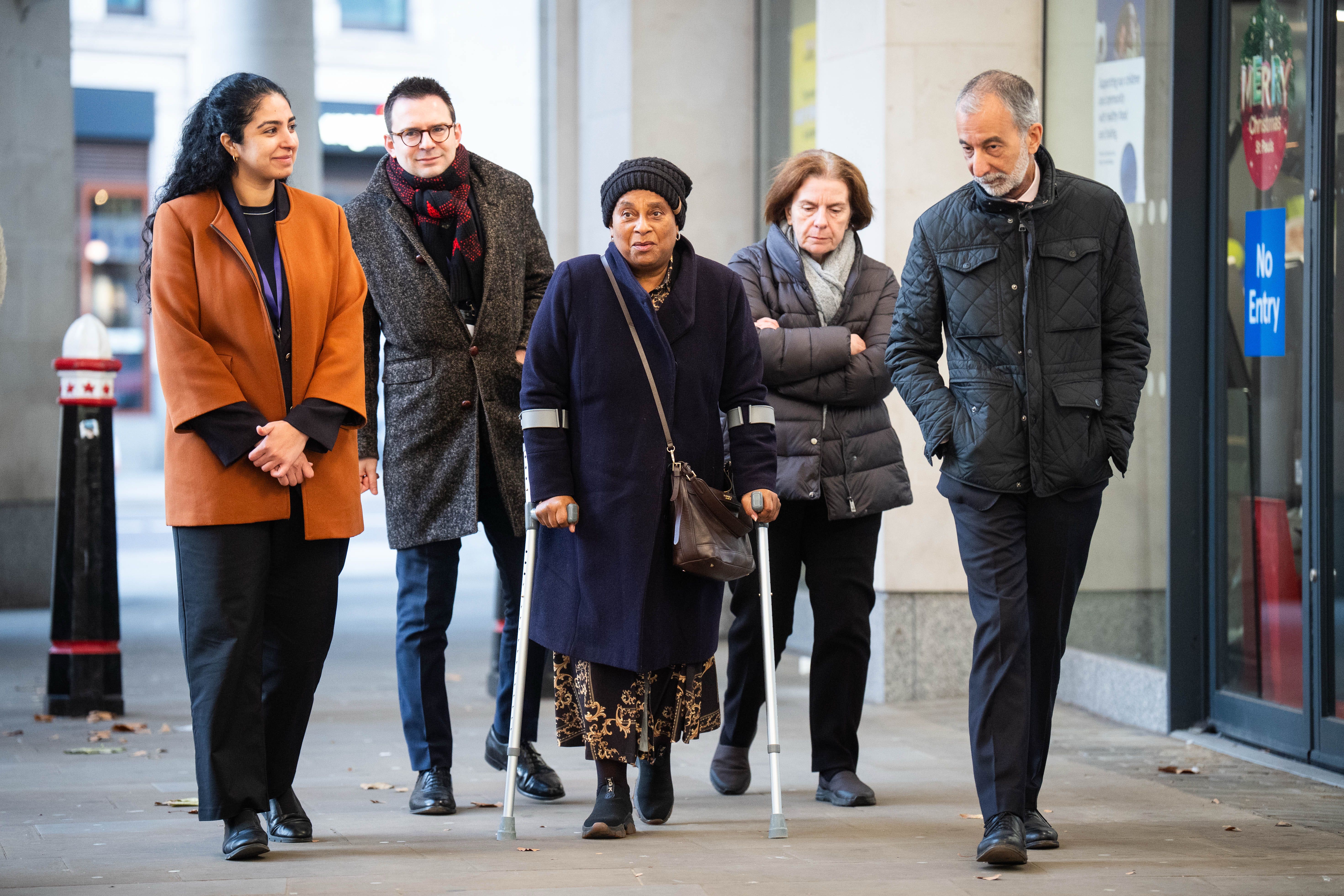 Baroness Doreen Lawrence (centre) the mother of Stephen Lawrence, gave evidence to the Undercover Policing Inquiry (James Manning/PA)