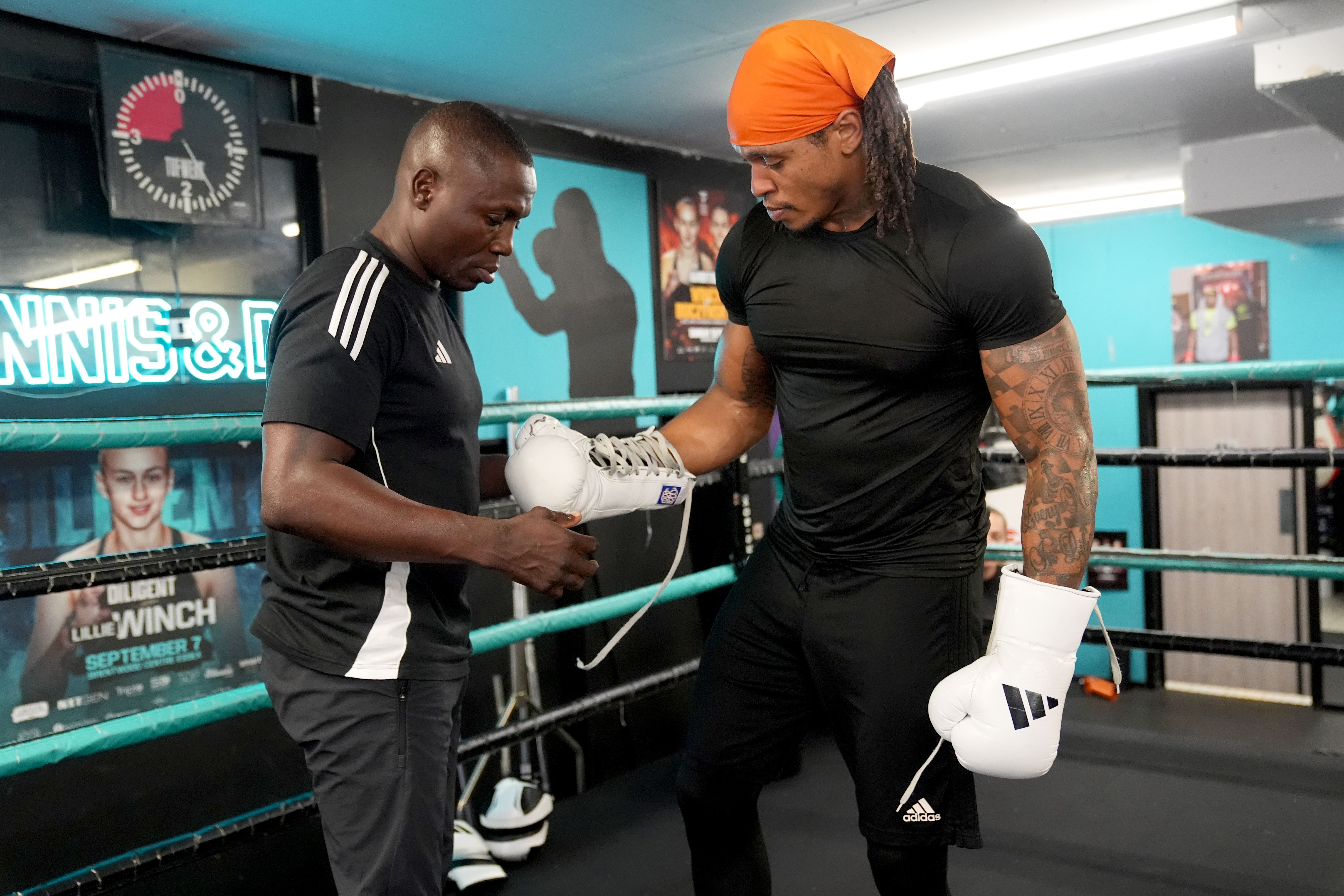 Anthony Yarde (right) with trainer Tunde Ajayi