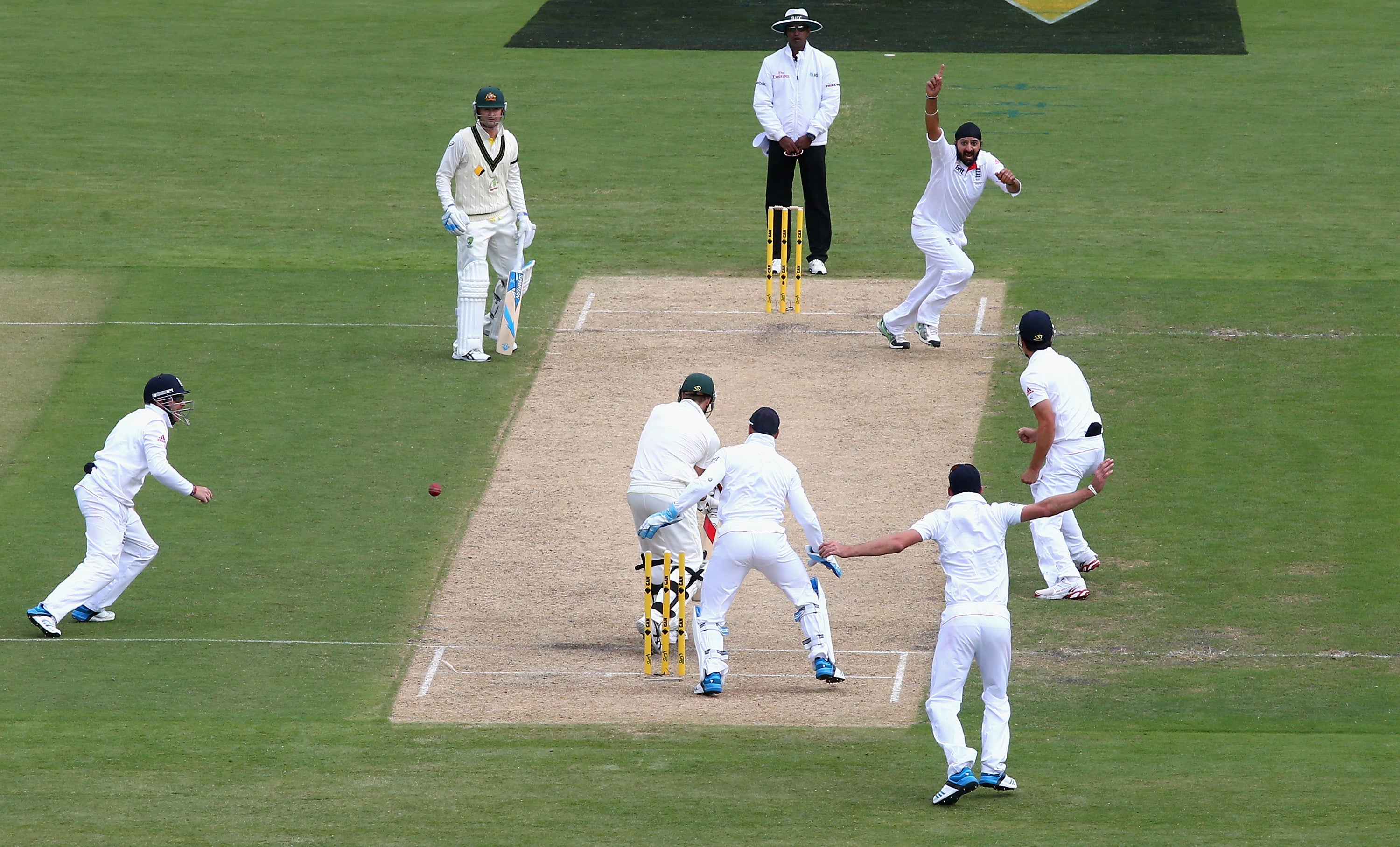 Monty Panesar took the wicket of Steve Smith in the second Test of the 2013 Ashes
