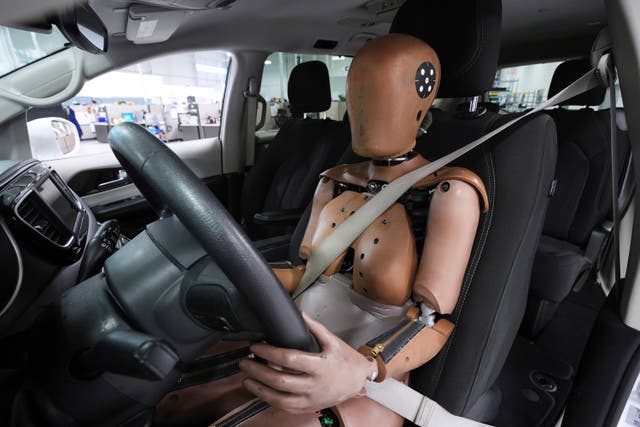 <p>Female crash test dummy endorsed by the US government</p>