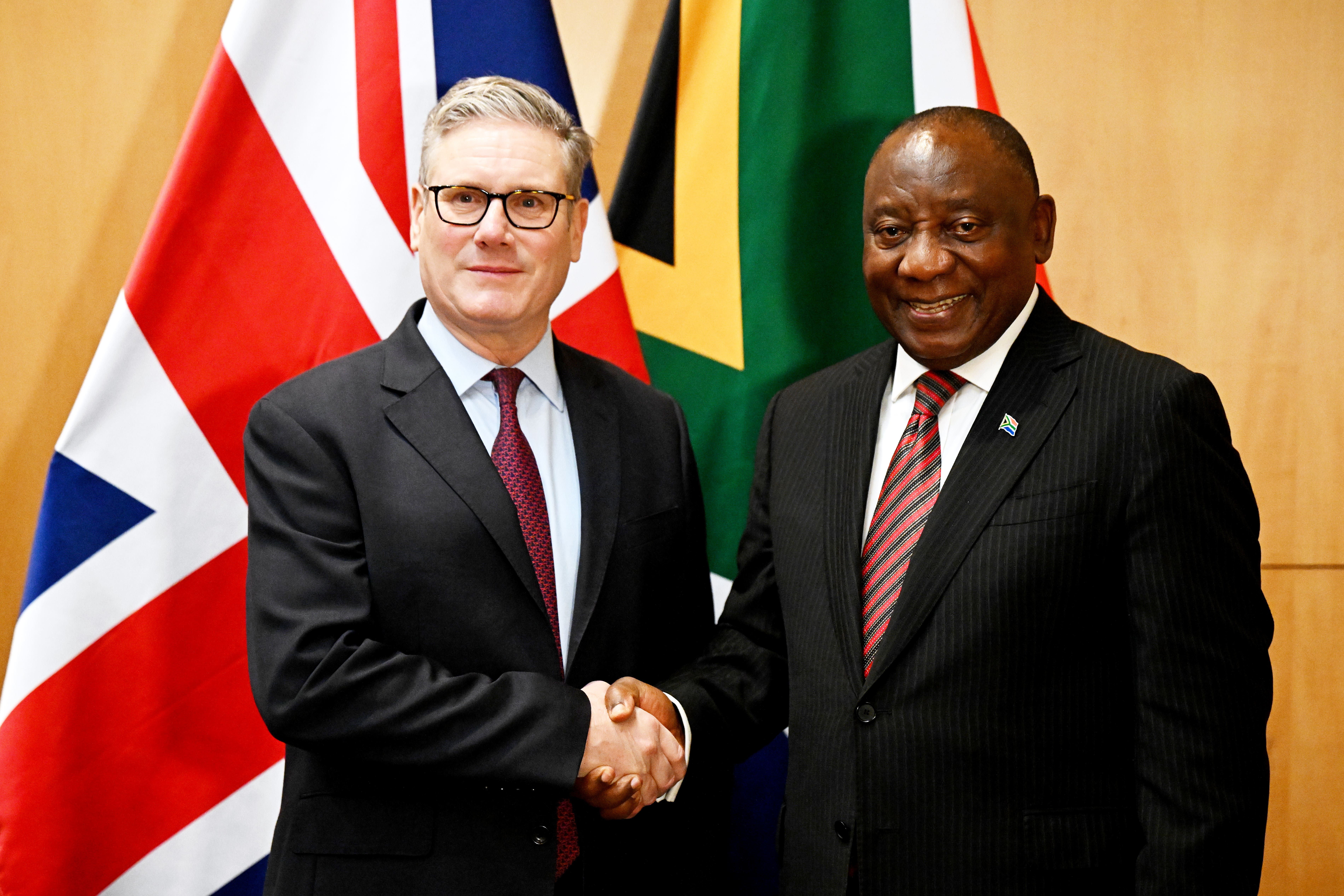 Prime Minister Sir Keir Starmer will meet a host of world leaders, including G20 host, South African leader Cyril Ramaphosa (Leon Neal/PA)