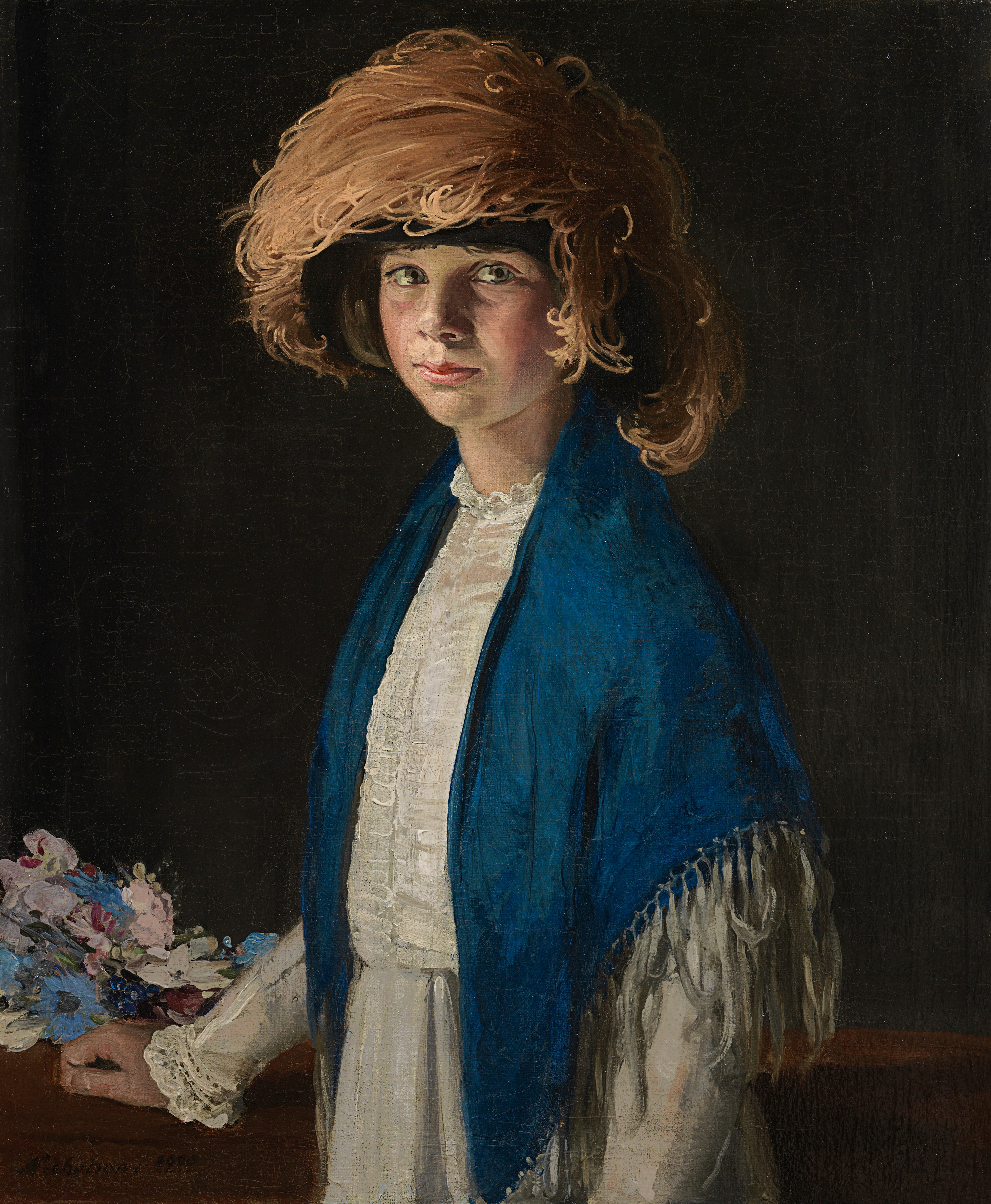 <p>‘Nancy with Feather Hat (The Artist’s Daughter)’, 1910, oil on canvas</p>